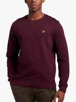 Lyle & Scott Logo Crew Neck Cotton Sweatshirt, Burgundy