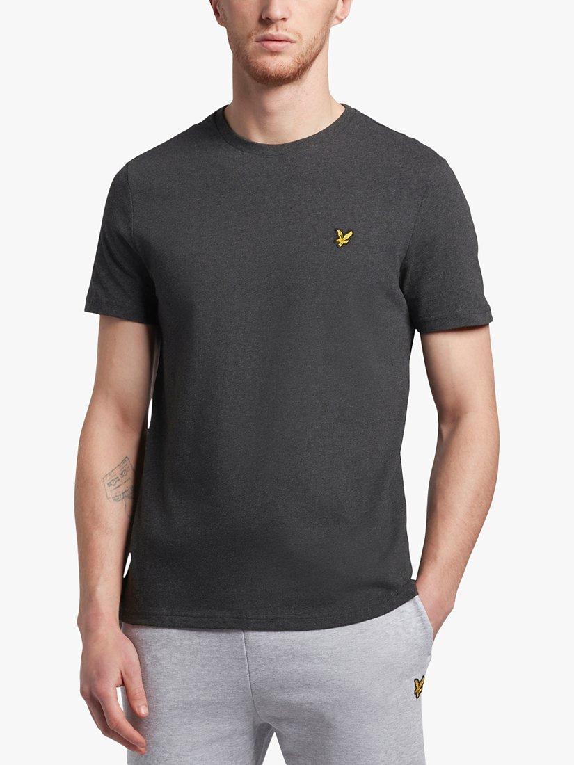 Product image 1 of 5, which shows Lyle & Scott Plain Crew Neck T-Shirt, Charcoal Marl, XS