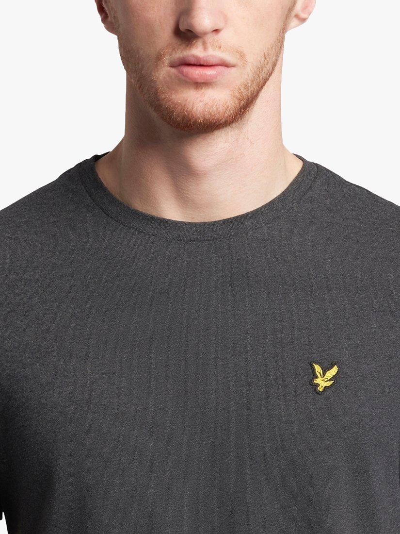 Product image 5 of 5, which shows Lyle & Scott Plain Crew Neck T-Shirt, Charcoal Marl, XS