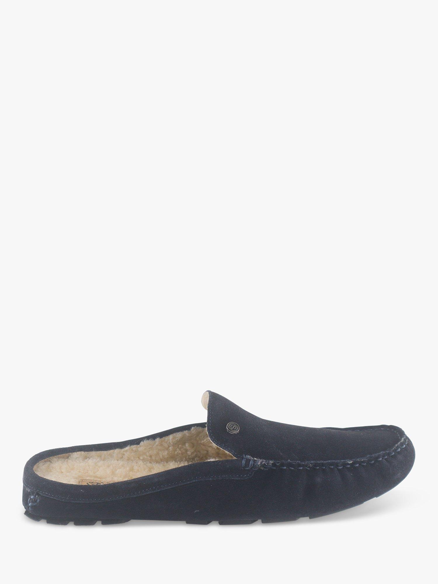 Silver Street London Walbrook Suede Slider Slippers, Navy