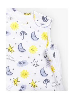 John Lewis Weather Print Sleeping Bag, 1-2.5 Tog, Pack of 2, Grey/Multi - view 2, White/Multi