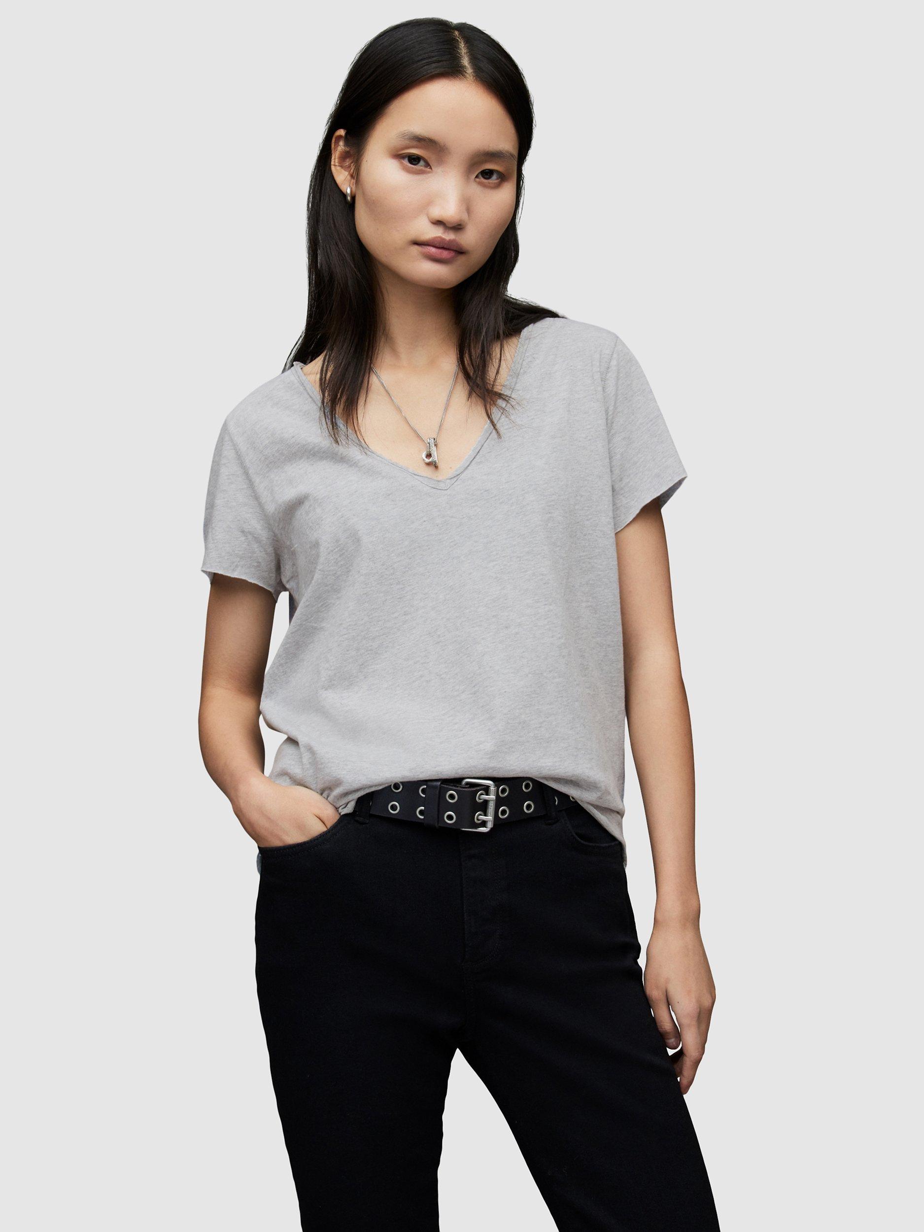 AllSaints Emelyn Tonic T-Shirt, Grey, XS