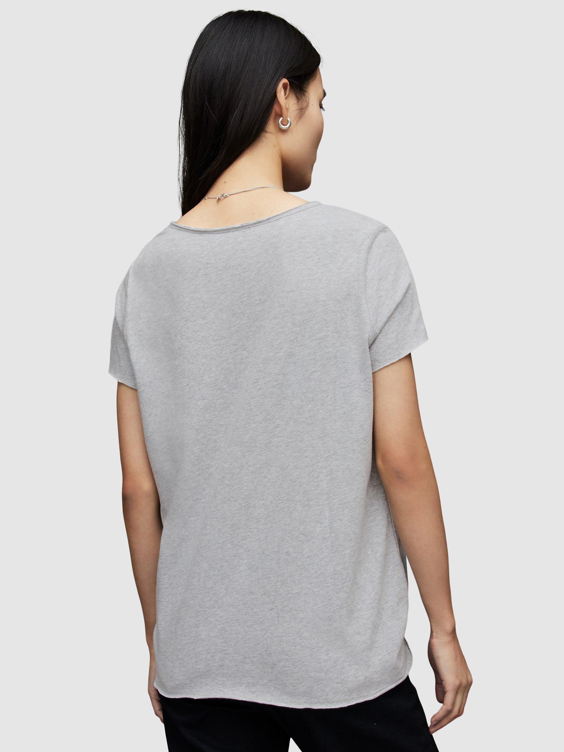 AllSaints Emelyn Tonic T-Shirt, Grey, XS