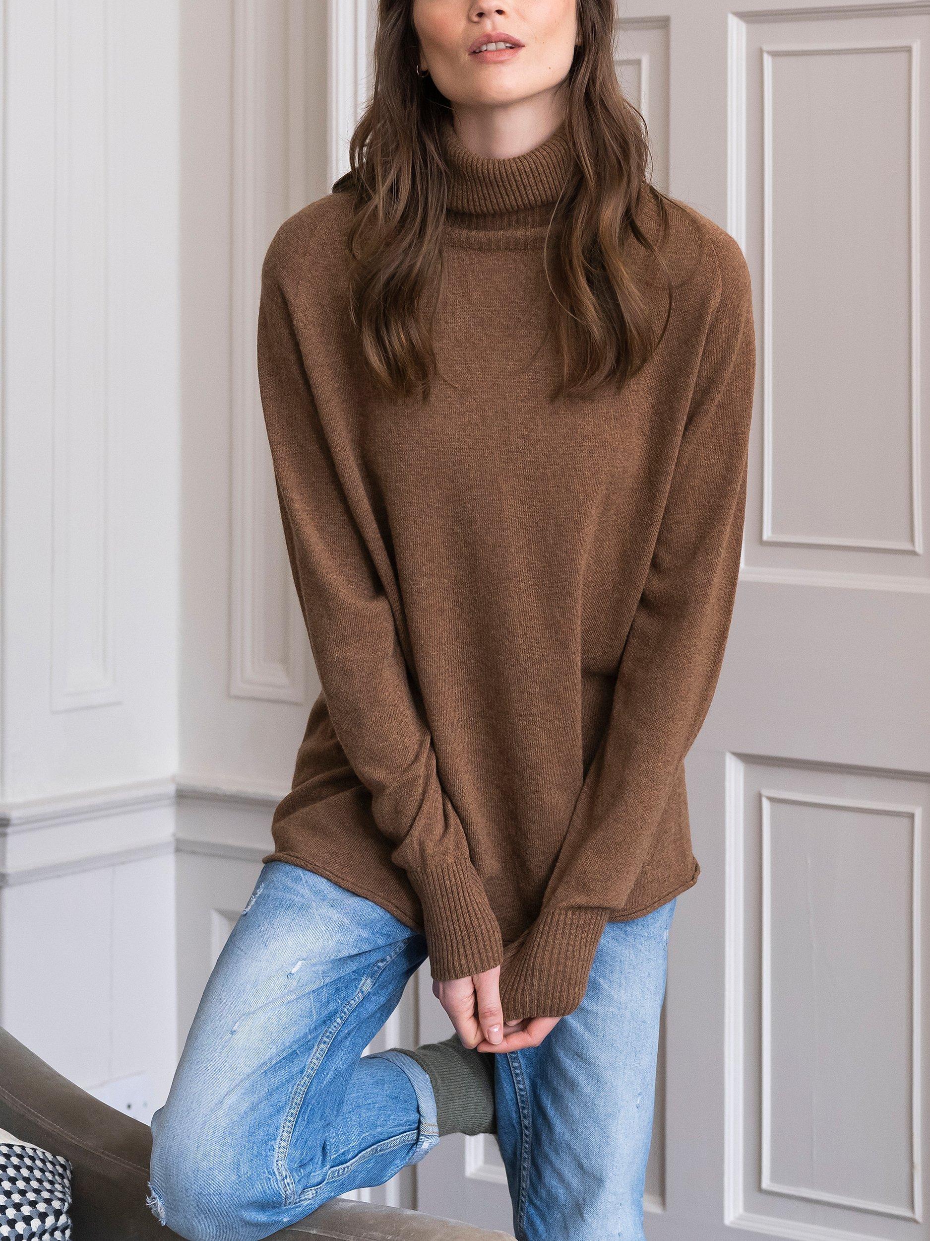 Celtic & Co. Geelong Slouch Roll Neck Jumper, Rust