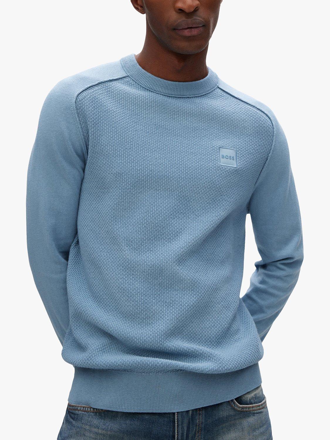 BOSS Kesom Cashmere Jumper, Light/Pastel Blue, S