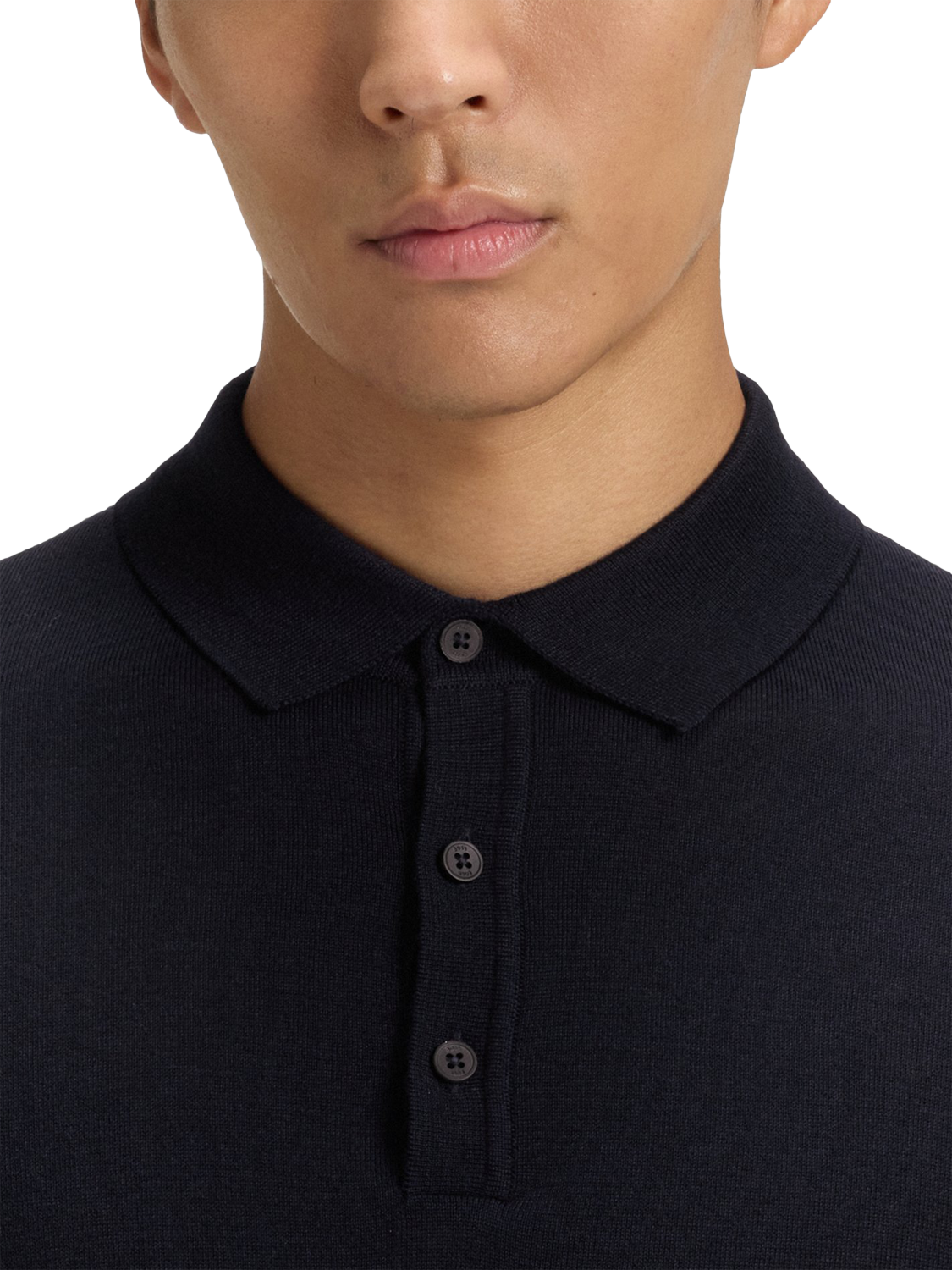 Product image 5 of 5, which shows BOSS Slim Fit Wool Knit Polo, Dark Blue, S