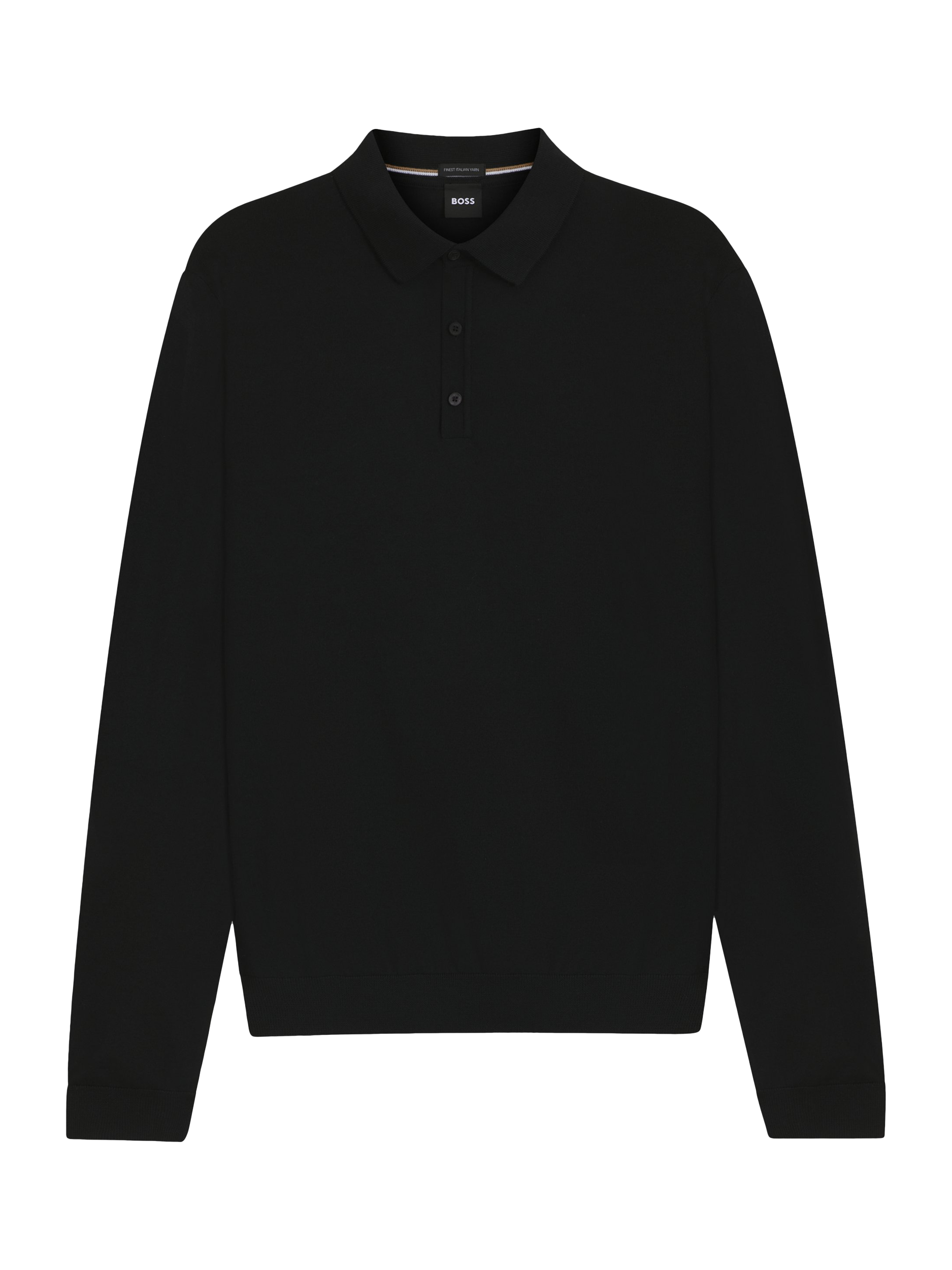 Product image 4 of 5, which shows BOSS Slim Fit Wool Knit Polo, Black, L
