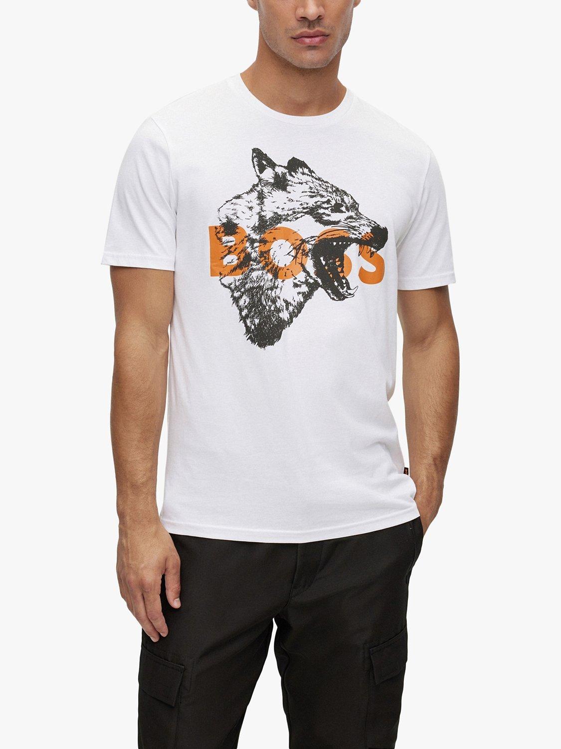 Product image 1 of 5, which shows BOSS TDraw Cotton T-Shirt, Natural, XXXL