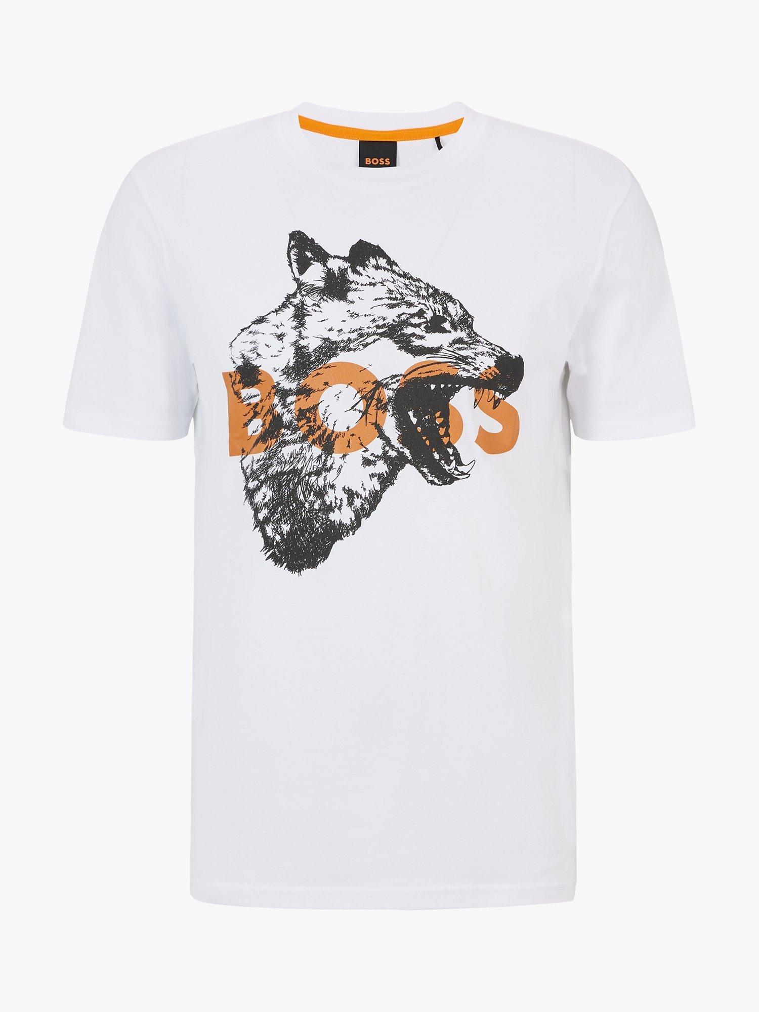 Product image 4 of 5, which shows BOSS TDraw Cotton T-Shirt, Natural, XXXL