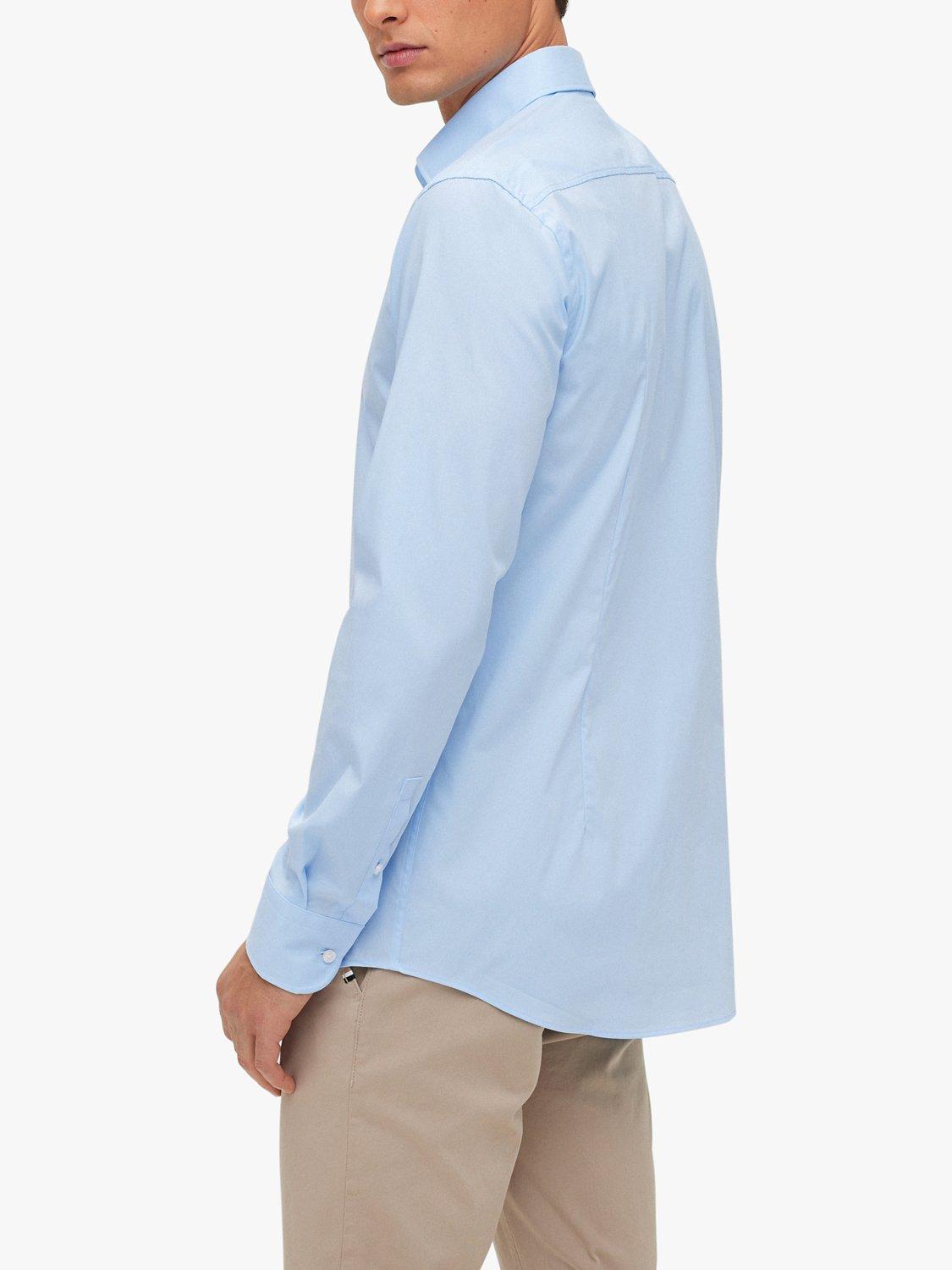 Product image 2 of 5, which shows HUGO Hank Kent Collar Long Sleeve Shirt, Light/Pastel Blue, 15