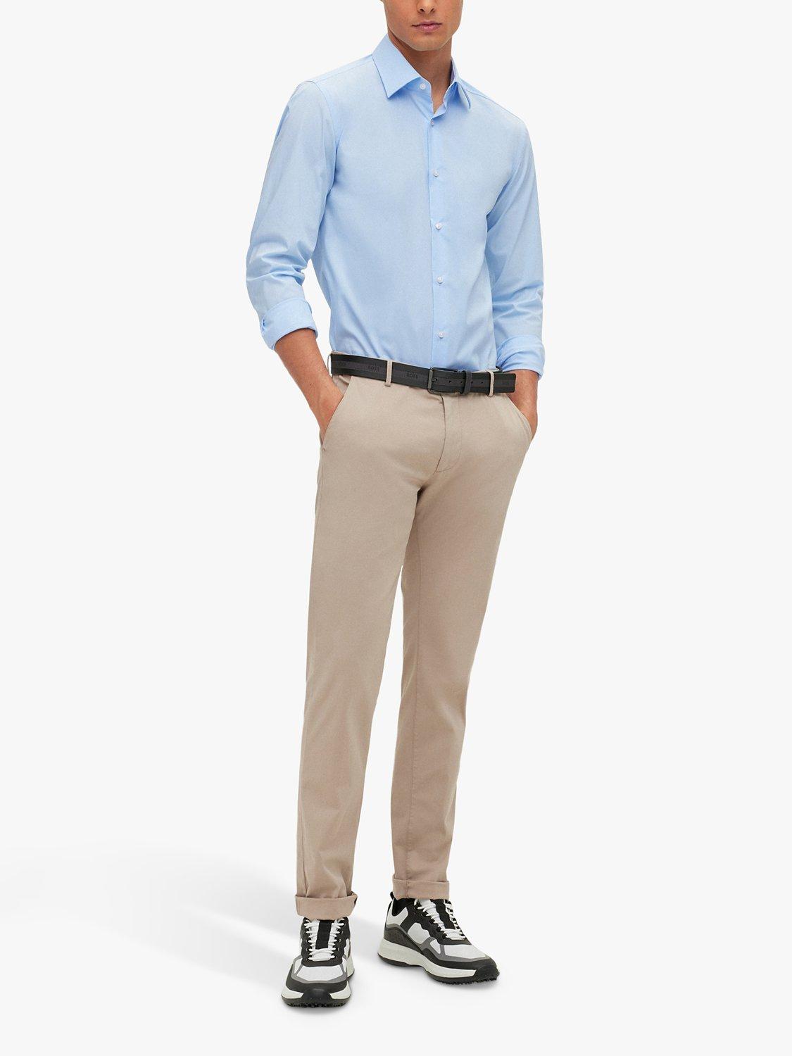 Product image 3 of 5, which shows HUGO Hank Kent Collar Long Sleeve Shirt, Light/Pastel Blue, 15