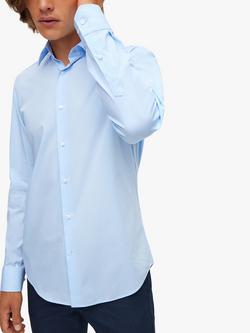 HUGO Joey Kent Collar Long Sleeve Shirt, Light Blue
