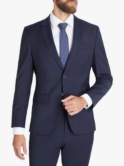 HUGO Virgin Wool Slim Fit Suit Jacket, Dark Blue, Dark Blue