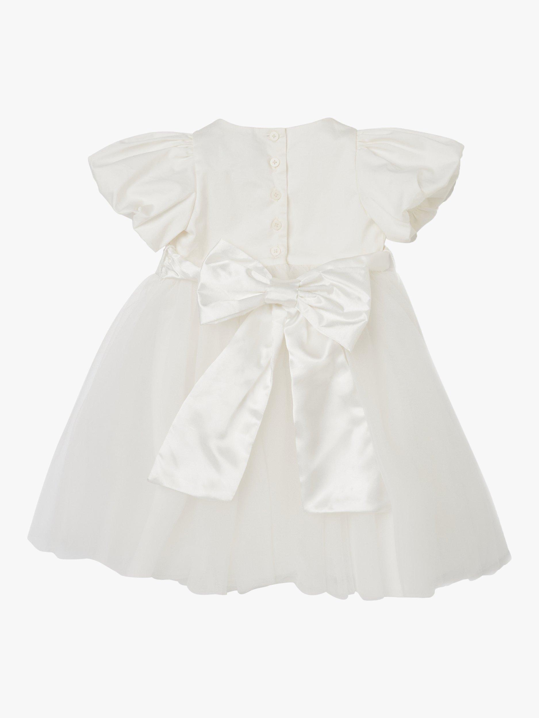 Product image 3 of 4, which shows Angel & Rocket Baby Celine Taffeta Bridesmaid Dress, Ivory, 3-6 months