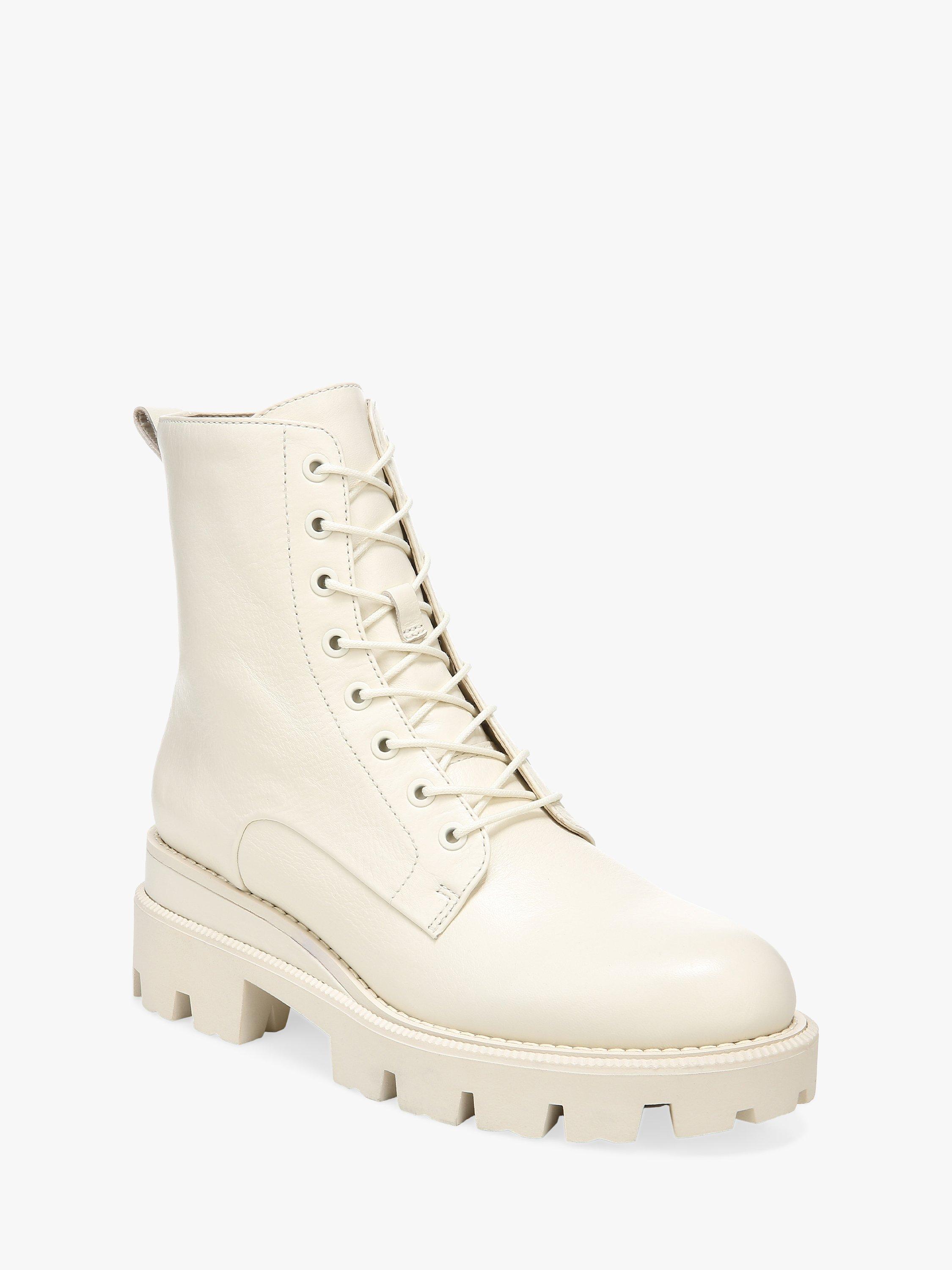 Product image 4 of 10, which shows Sam Edelman Garret Combat Leather Boots, Ivory, 3