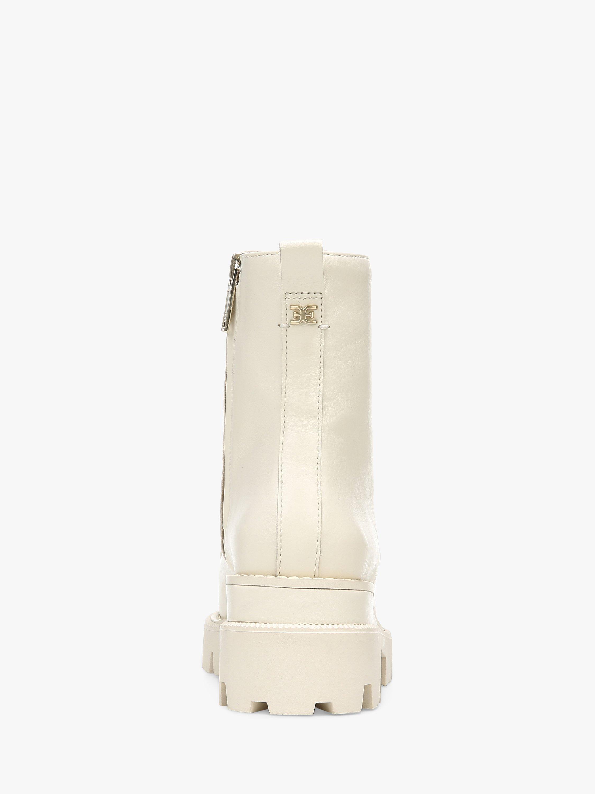 Product image 6 of 10, which shows Sam Edelman Garret Combat Leather Boots, Ivory, 3