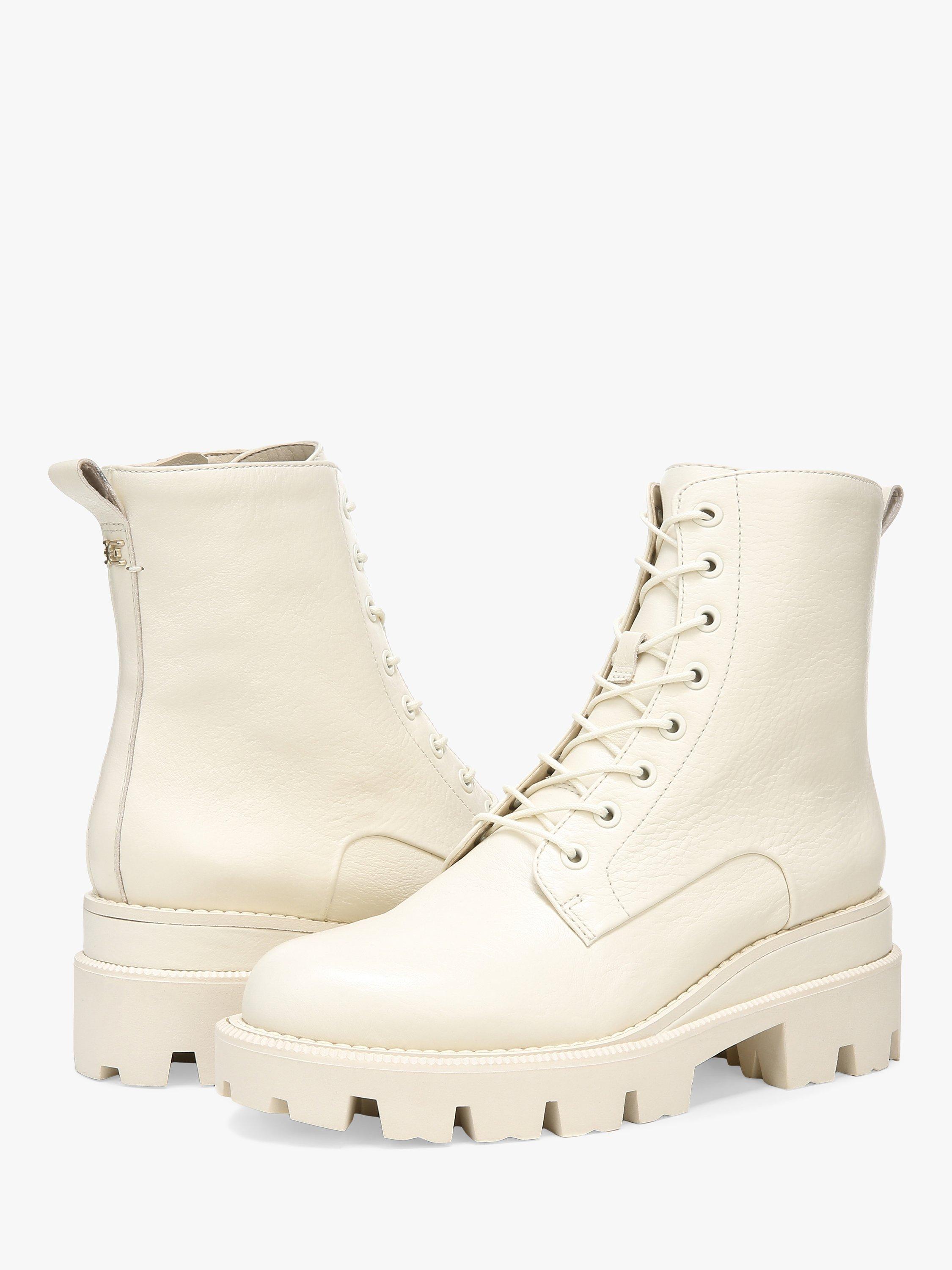 Product image 8 of 10, which shows Sam Edelman Garret Combat Leather Boots, Ivory, 3