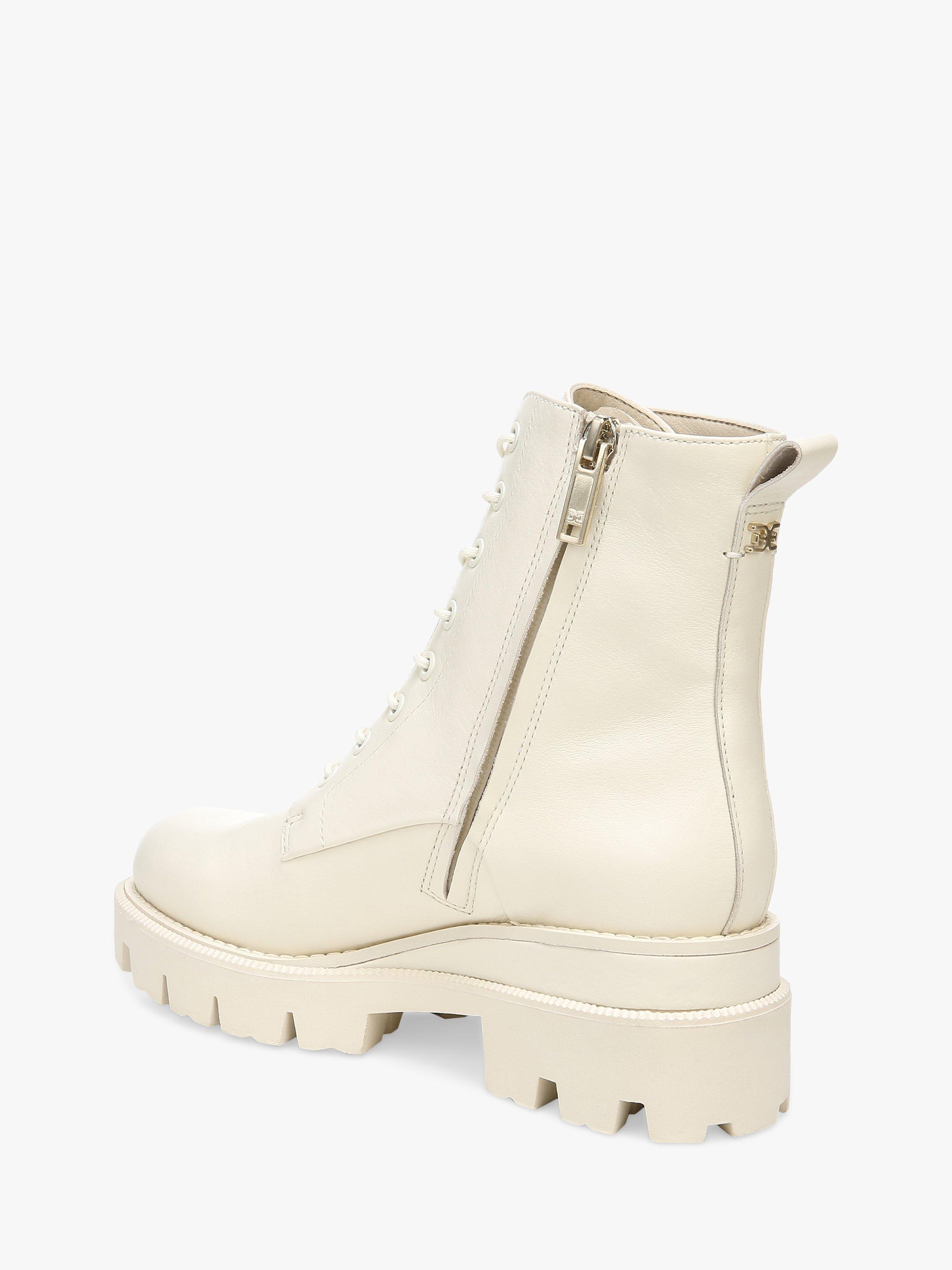 Product image 9 of 10, which shows Sam Edelman Garret Combat Leather Boots, Ivory, 3