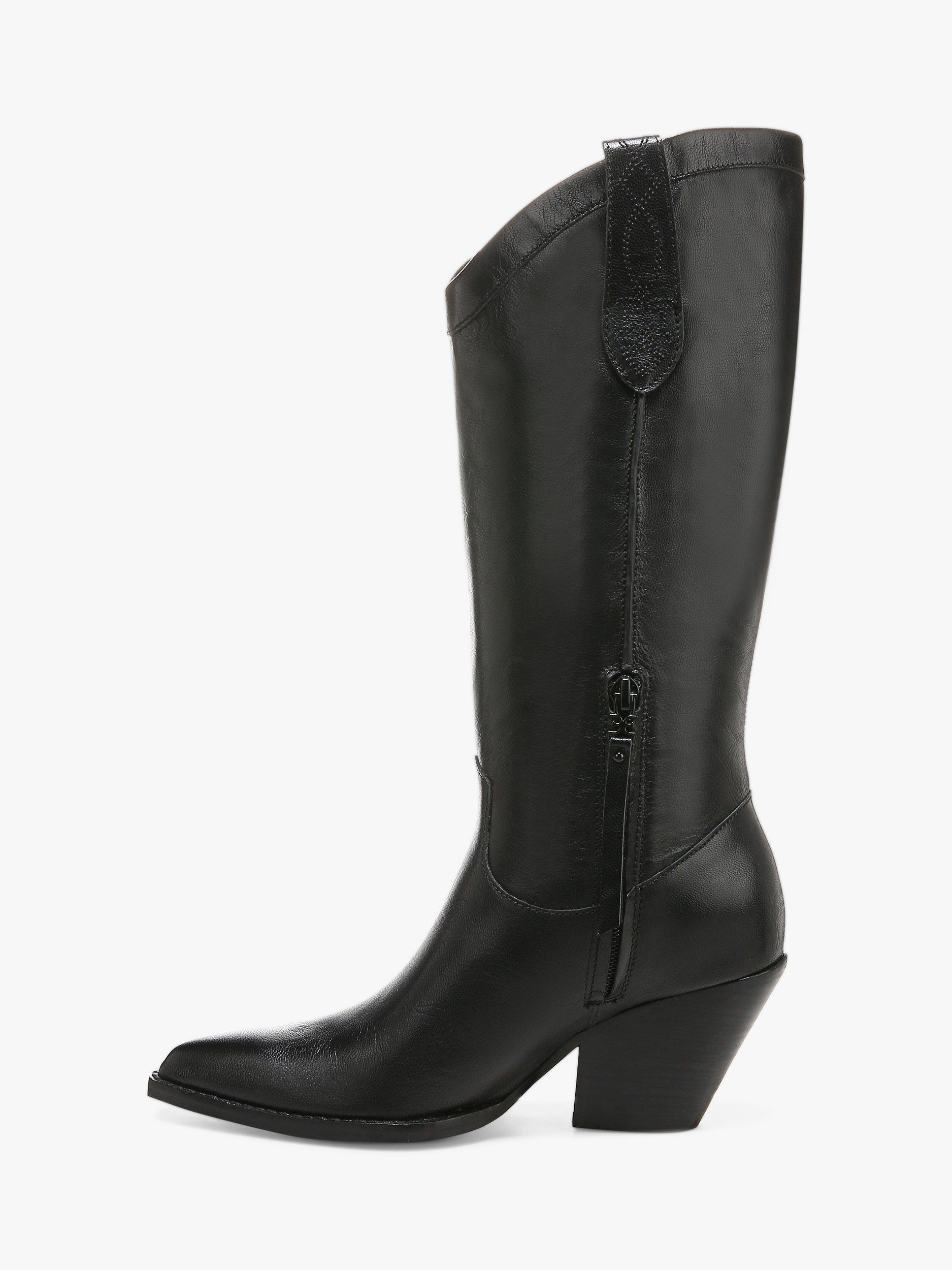 Product image 2 of 10, which shows Sam Edelman Jamie Leather Calf Boots , Black, 3