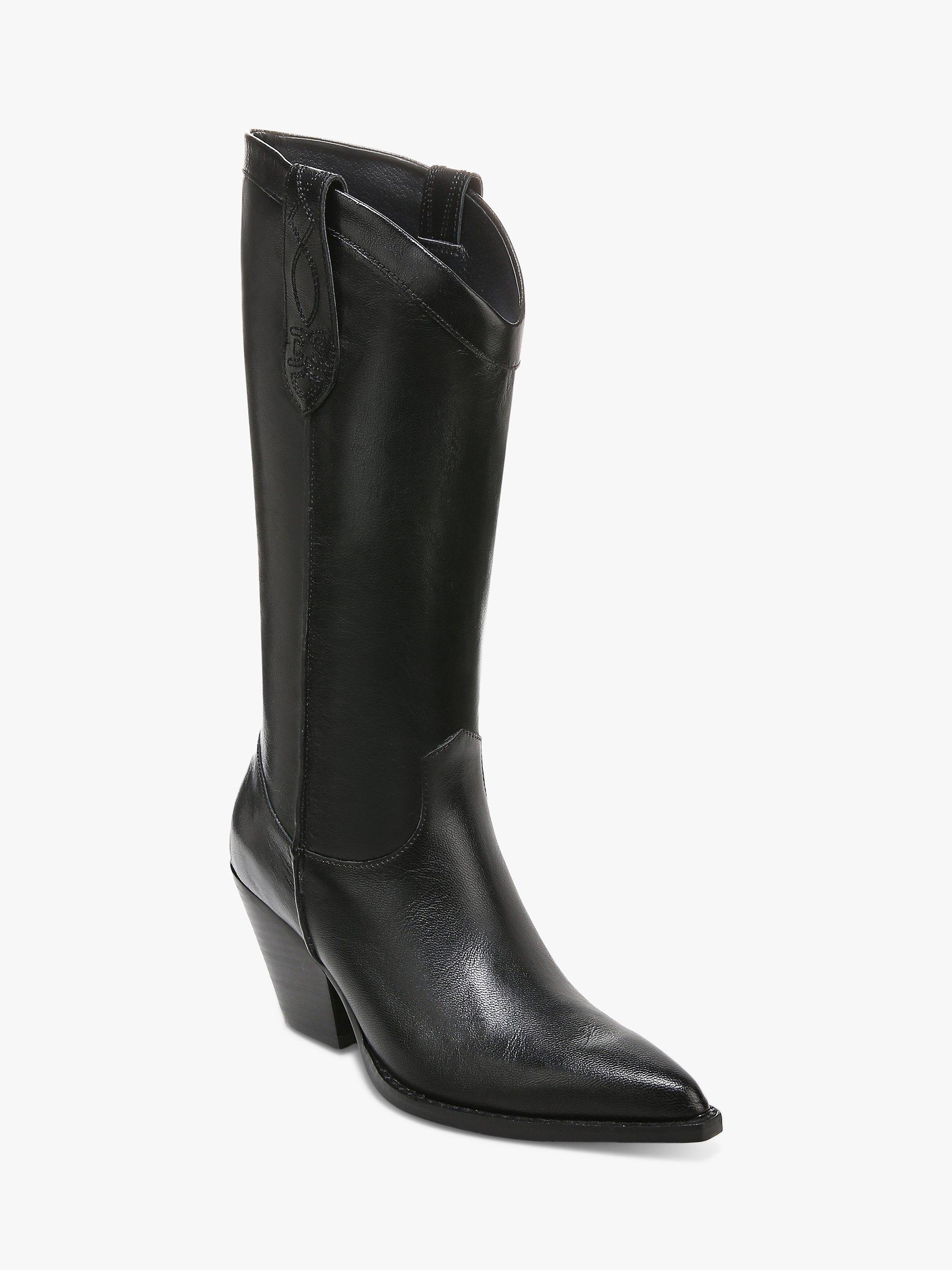Product image 3 of 10, which shows Sam Edelman Jamie Leather Calf Boots , Black, 3