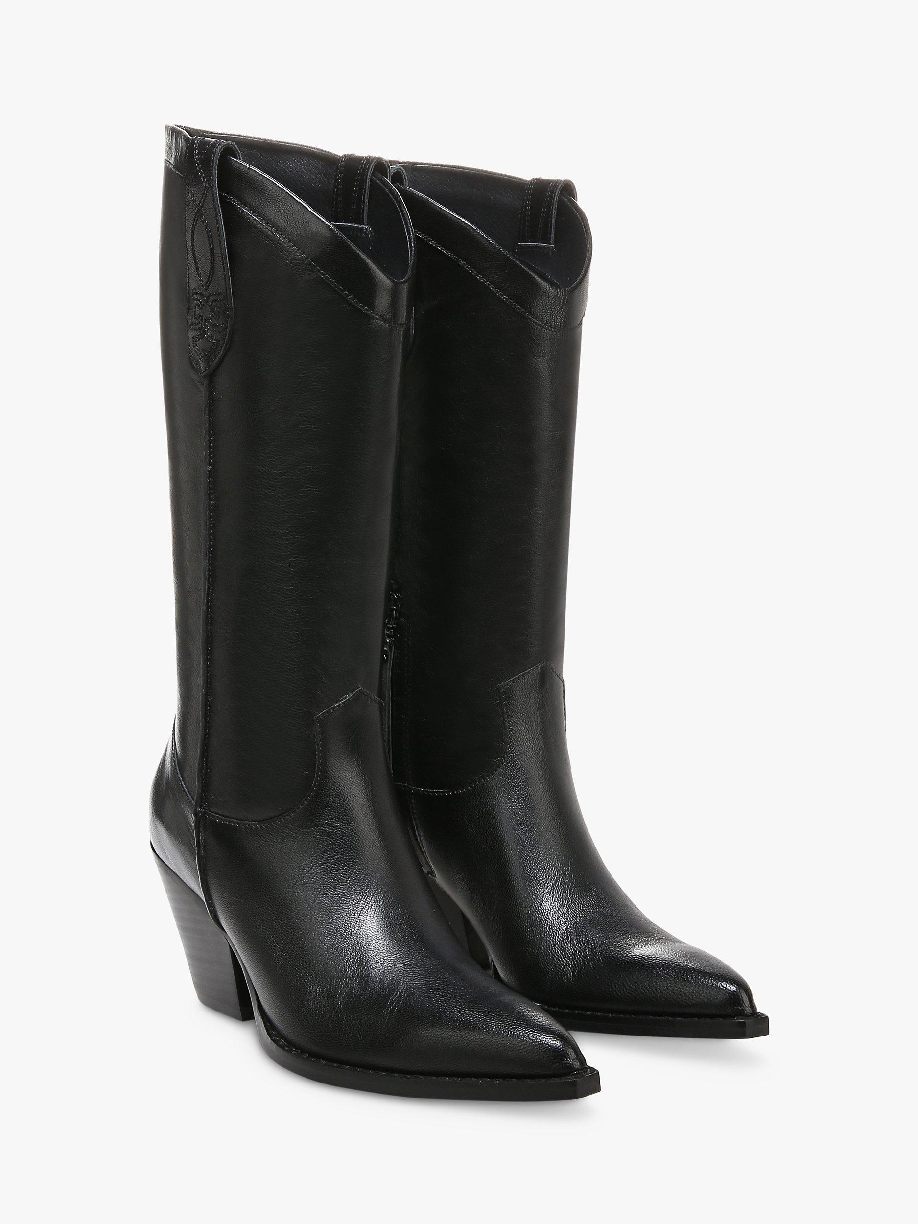 Product image 4 of 10, which shows Sam Edelman Jamie Leather Calf Boots , Black, 3