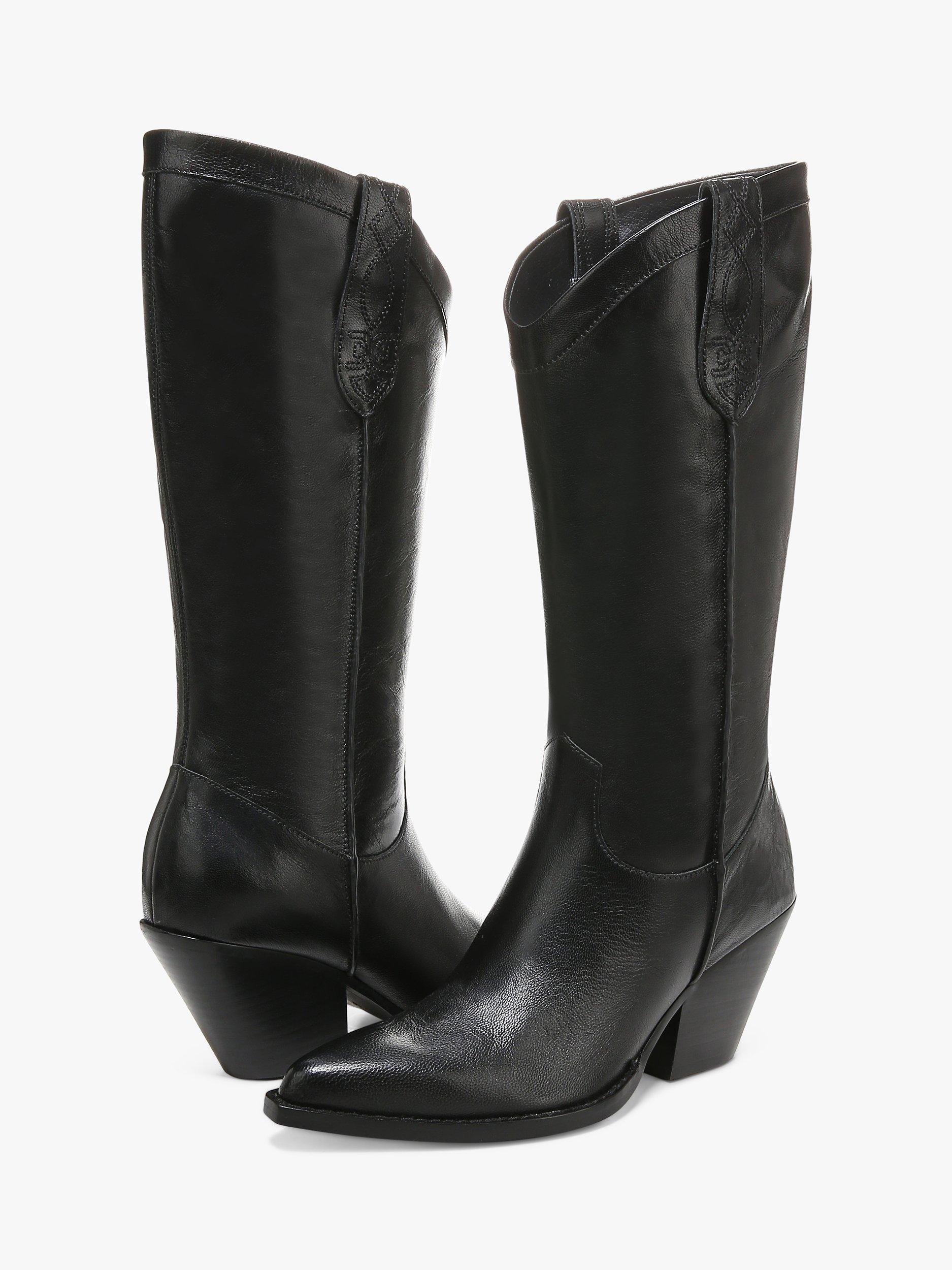 Product image 6 of 10, which shows Sam Edelman Jamie Leather Calf Boots , Black, 3
