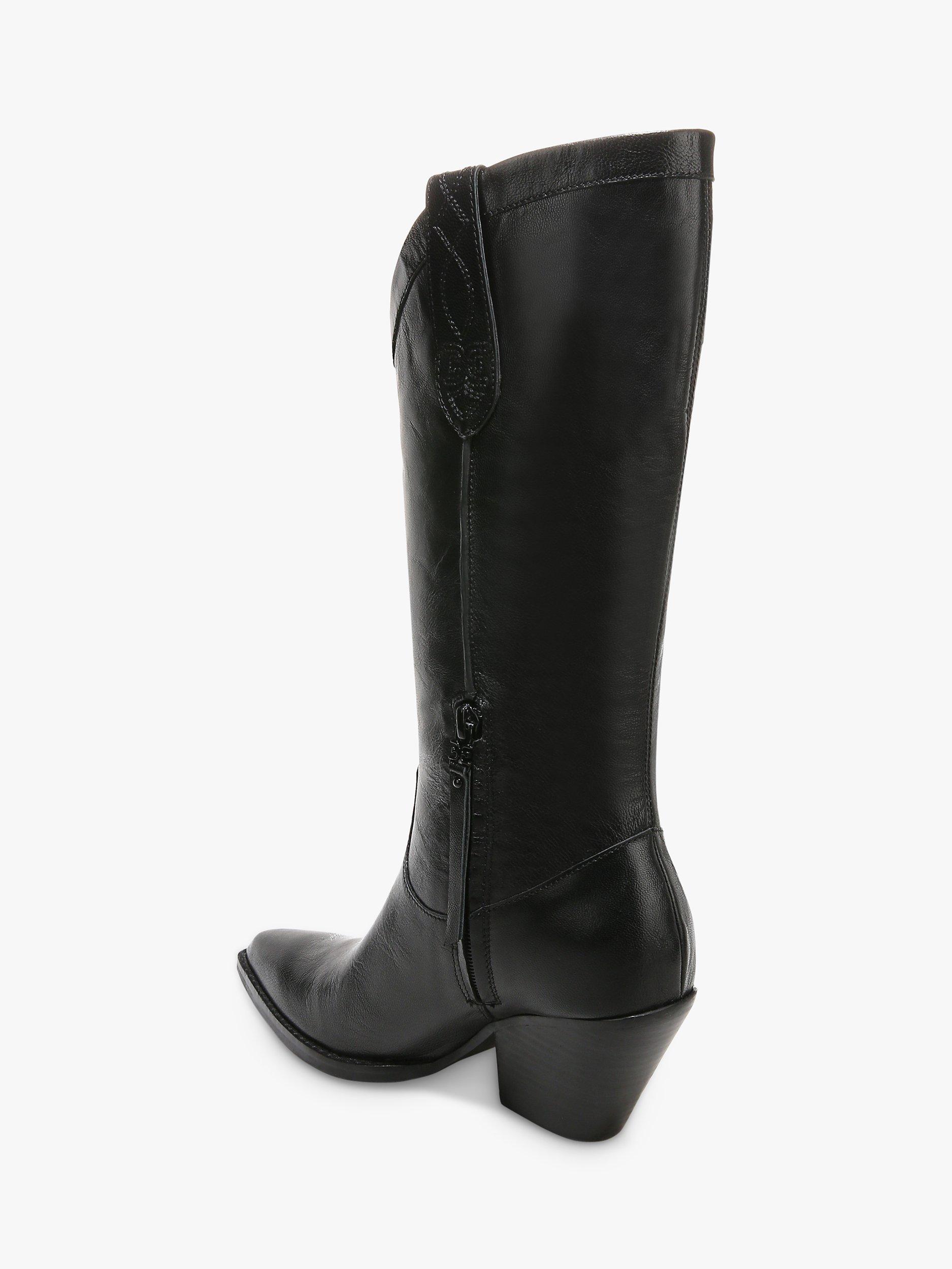 Product image 7 of 10, which shows Sam Edelman Jamie Leather Calf Boots , Black, 3