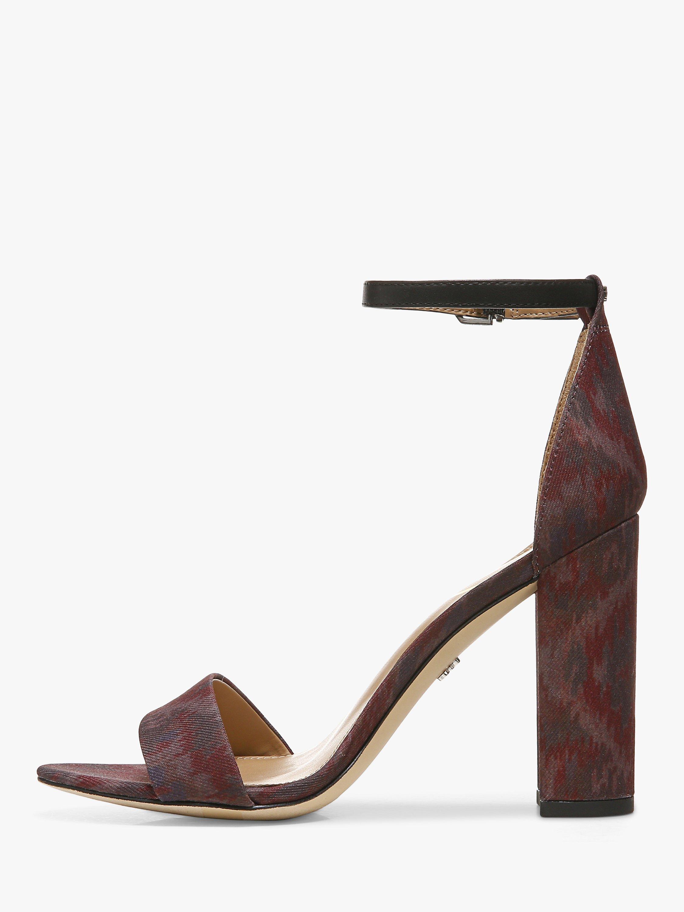 Product image 2 of 10, which shows Sam Edelman Yaro Block Heel Sandals, Brick/Multi, 3