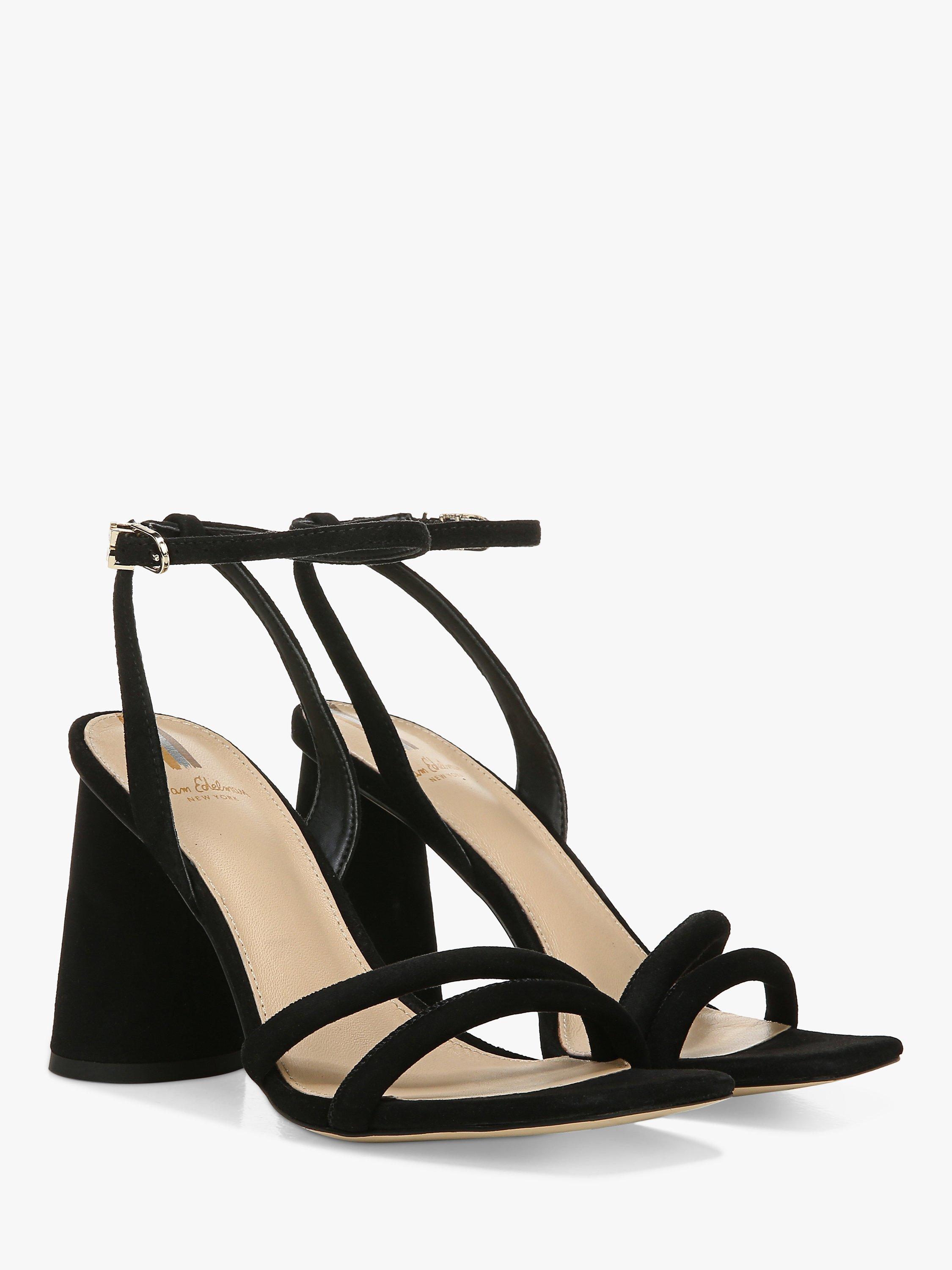 Product image 4 of 10, which shows Sam Edelman Kia Suede Heeled Sandals, Black, 5.5