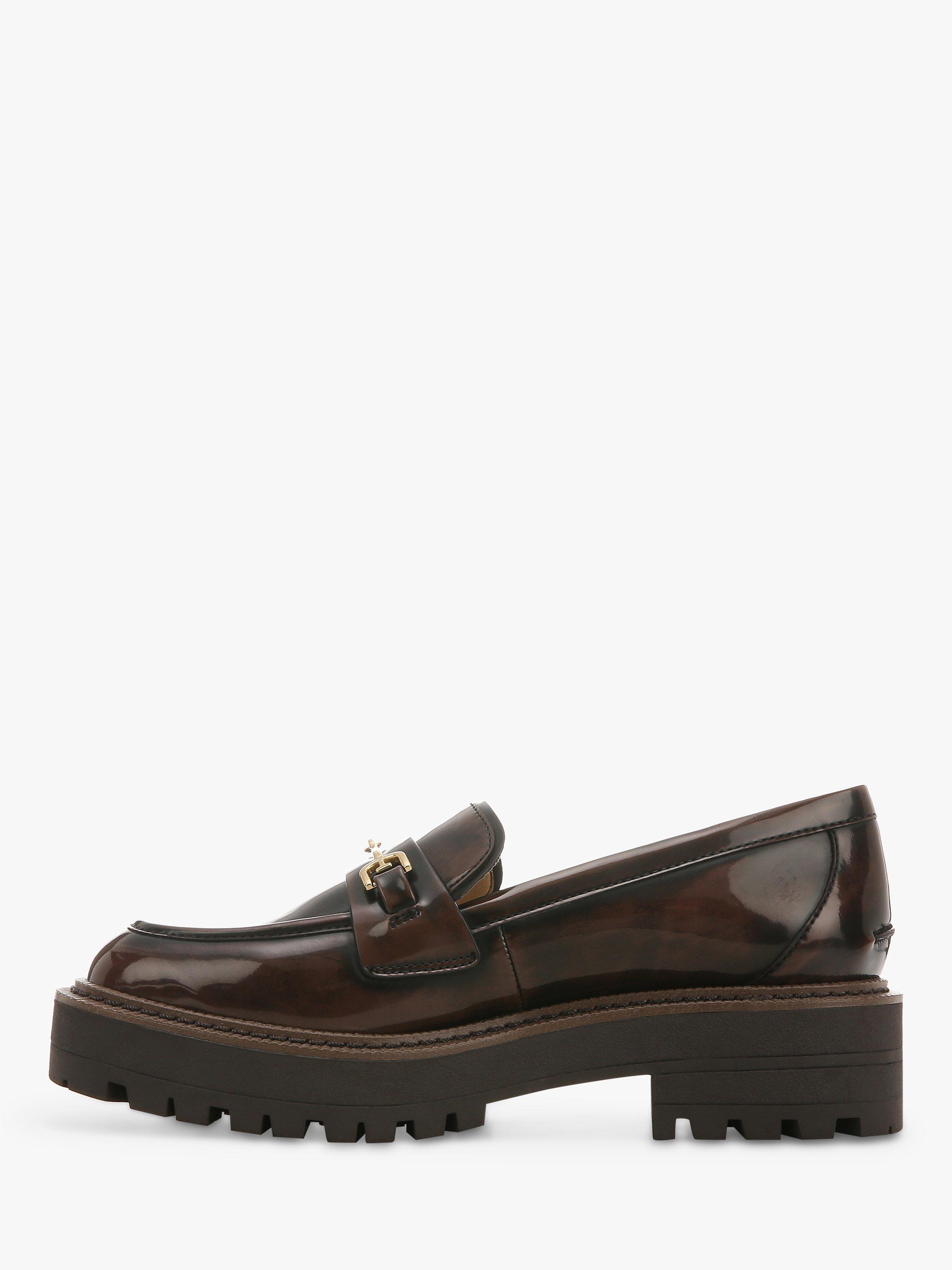 Product image 2 of 10, which shows Sam Edelman Laurs Lug Sole Loafers, Chestnut Croc, 3.5