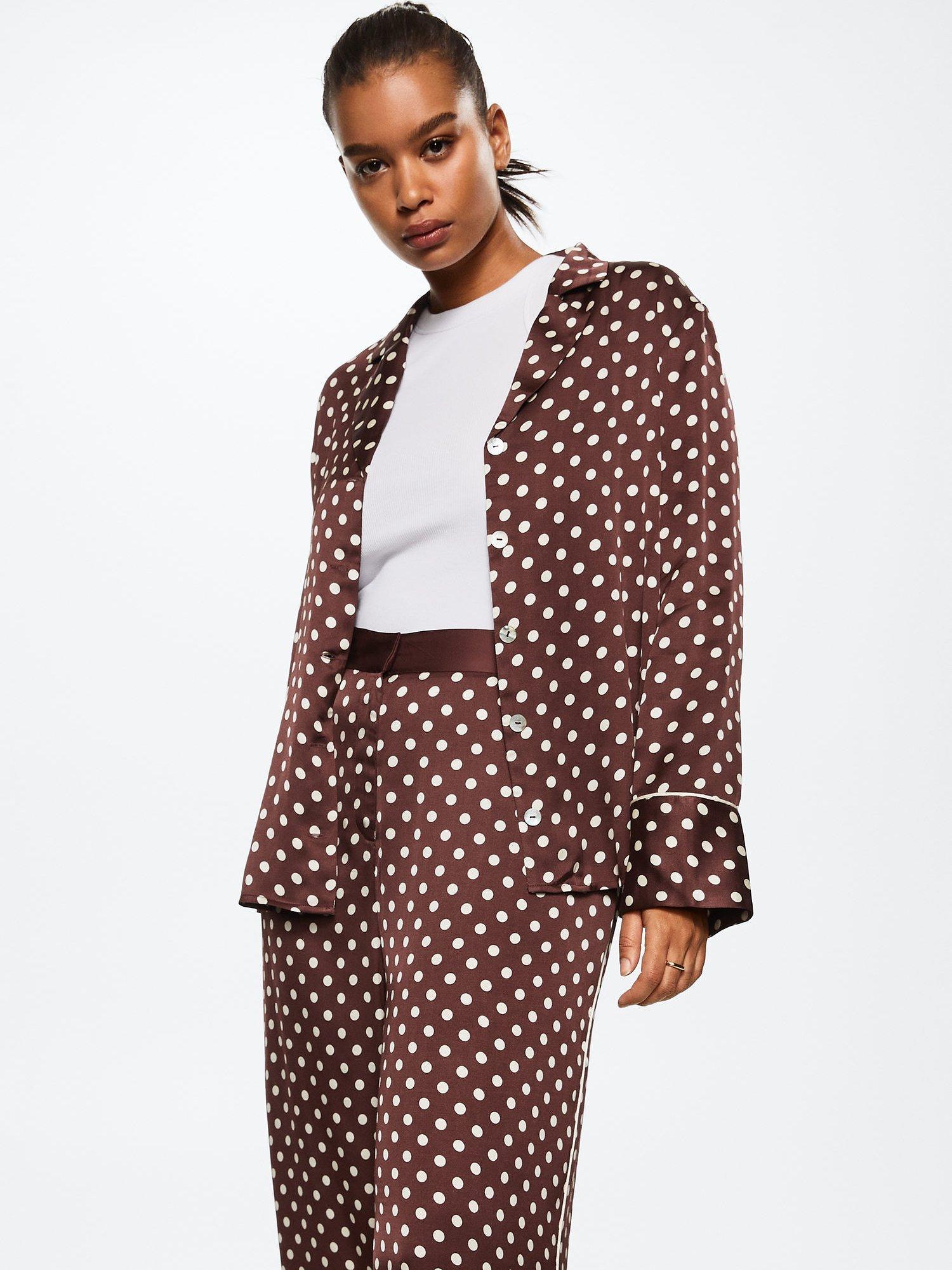 Mango Lola Polka Dot Shirt, Brown