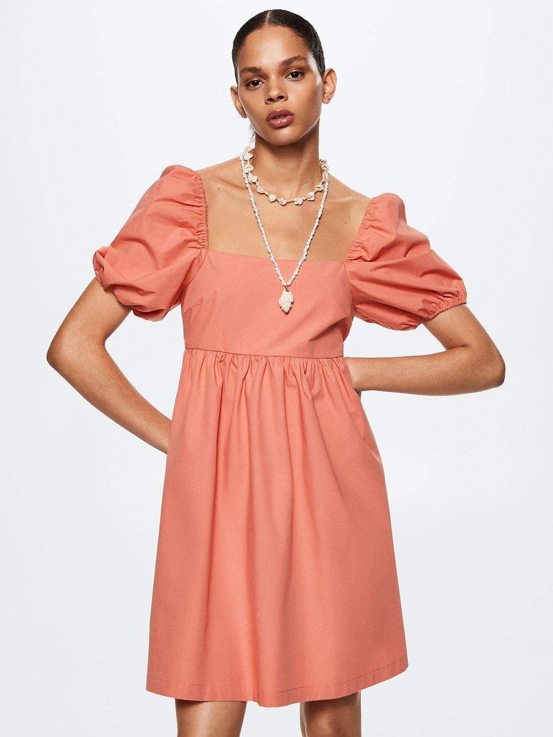 Mango Miri Puffed Sleeve Mini Dress
