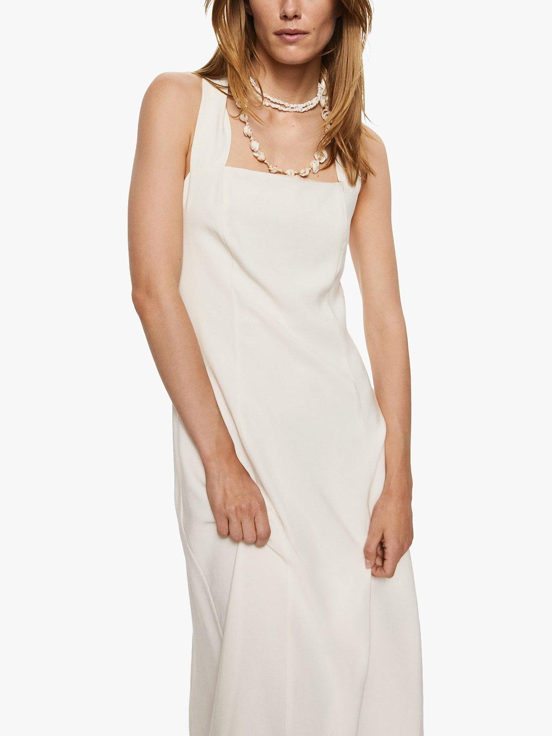 Mango Boscol Square Neck Midi Dress