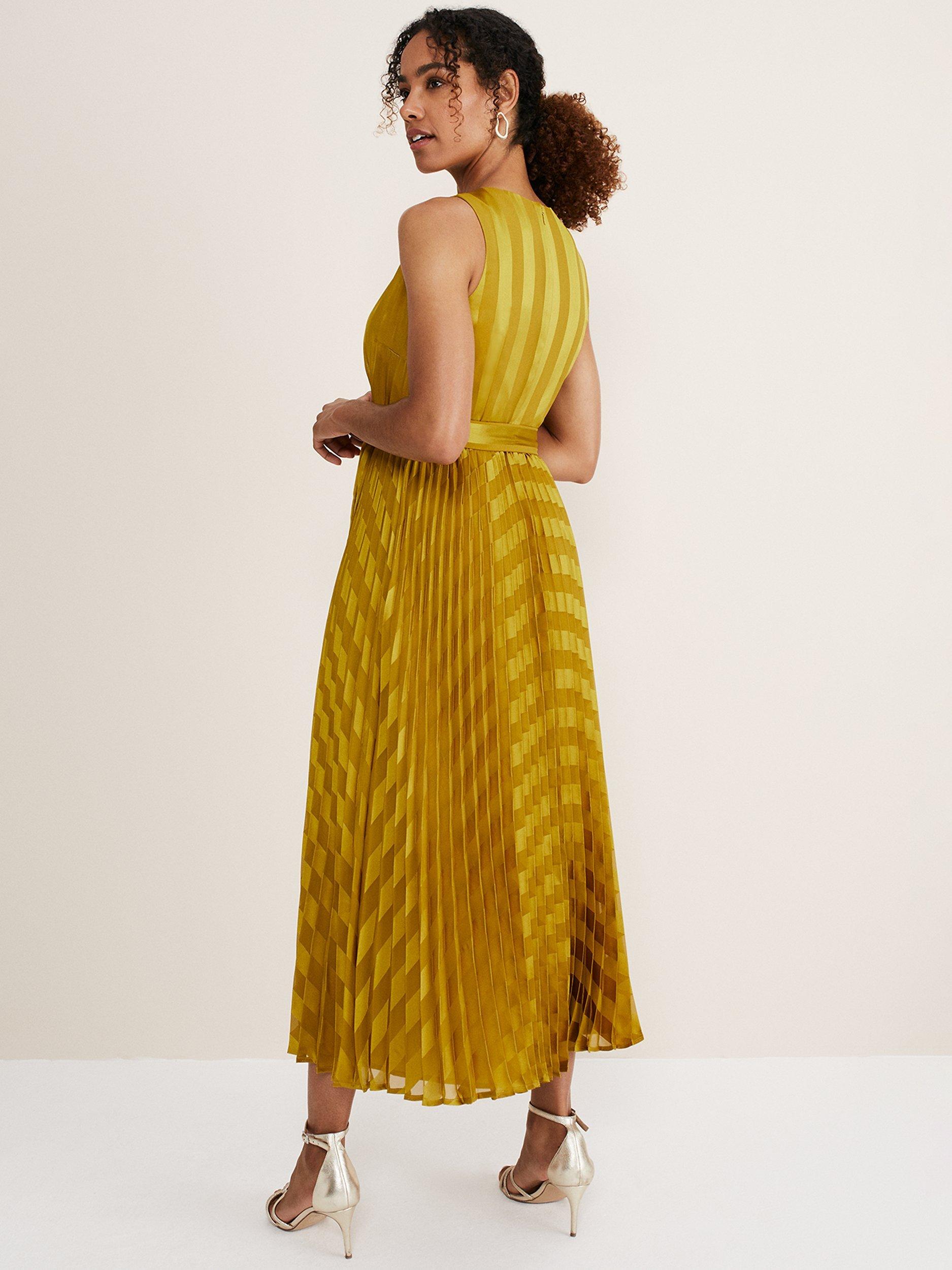 Phase Eight Beverley Striped Pleated Midi Dress