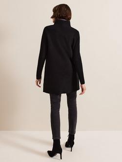 Phase Eight Byanca Zip Up Coatigan - view 2, Deep Black