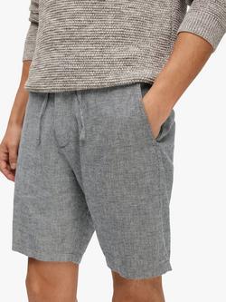 Selected Brody Linen Blend Shorts, Sky Captain