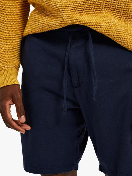 Selected Brody Linen Blend Shorts, Dark Sapphire