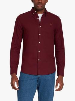 Farah Brewer Slim Fit Organic Cotton Oxford Shirt, 507 Bordeaux
