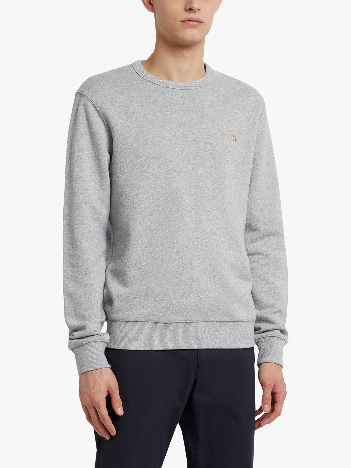 Farah Tim Crew Jumper, Light Grey Marl