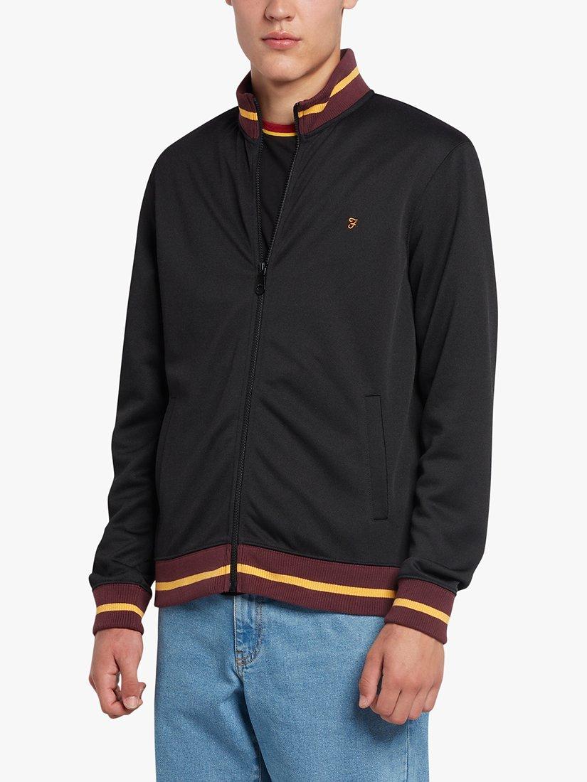 Farah Douglas Zip Through Track Top, 010 Black