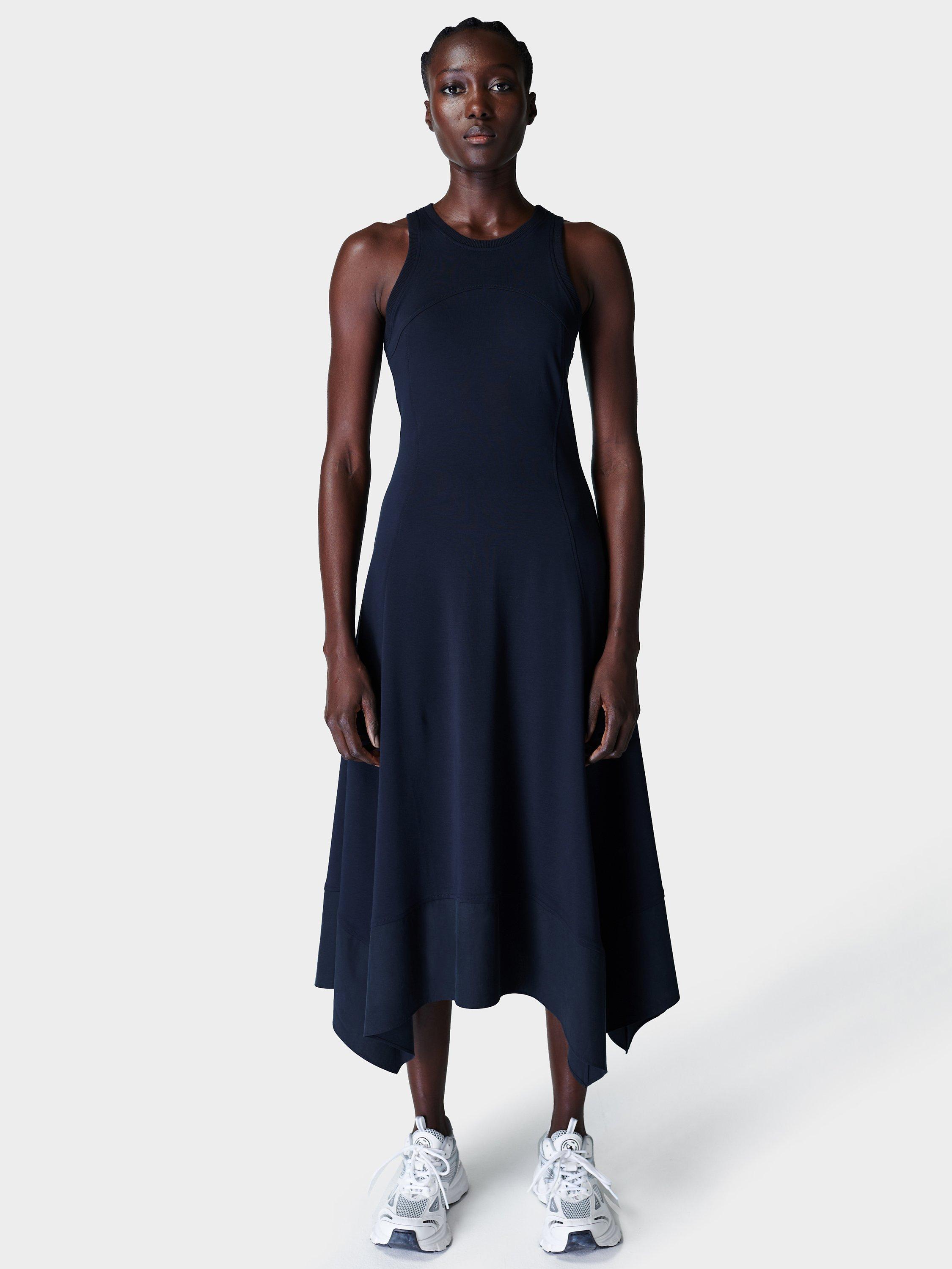 Product image 1 of 6, which shows Sweaty Betty Drift Racer Dress, French Navy Blue, XXS