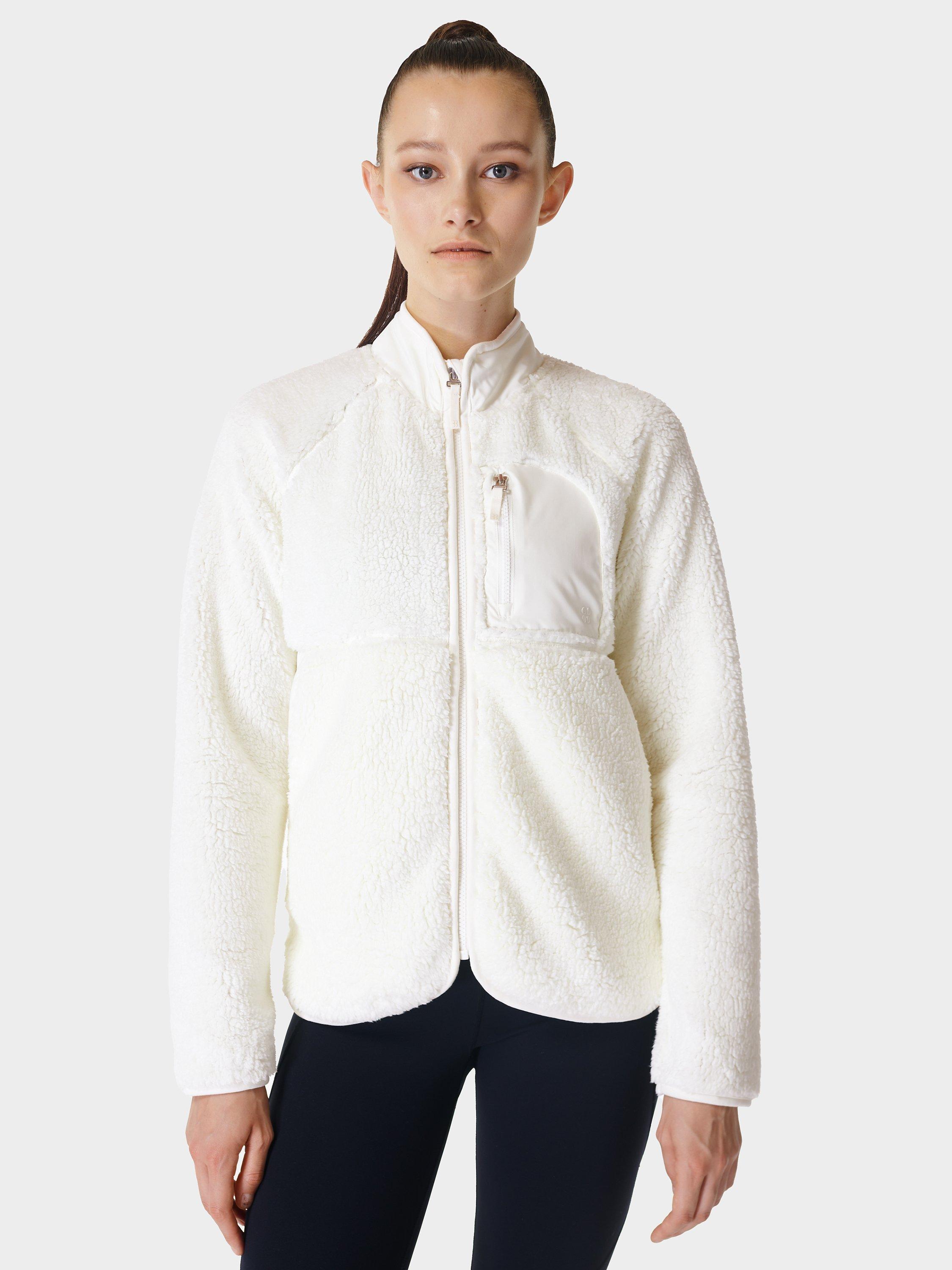 Sweaty Betty Pennine Sherpa Fleece Jacket, Lily White