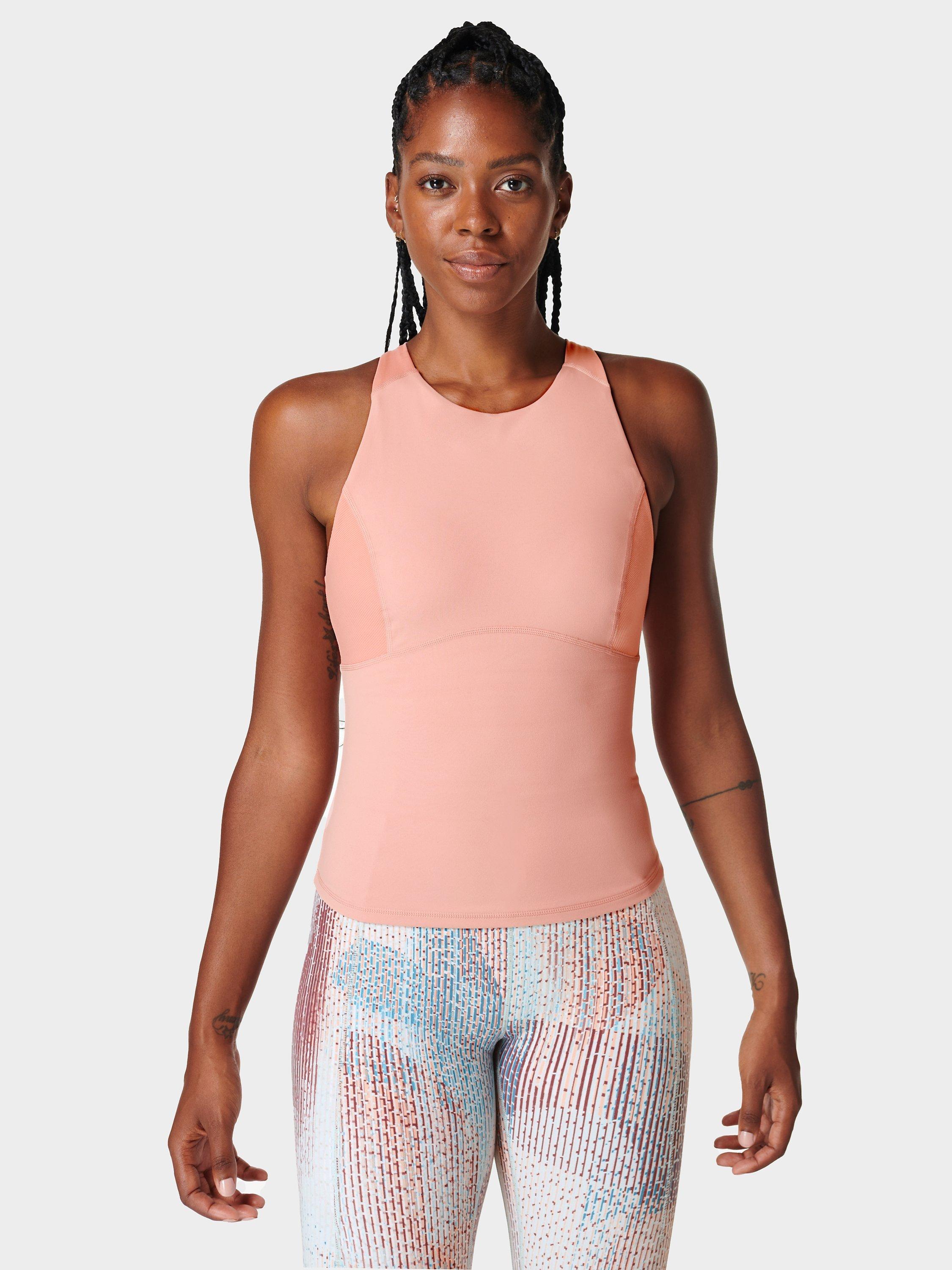 Sweaty Betty Super Soft High Neck Workout Tank Top, Bloom Pink