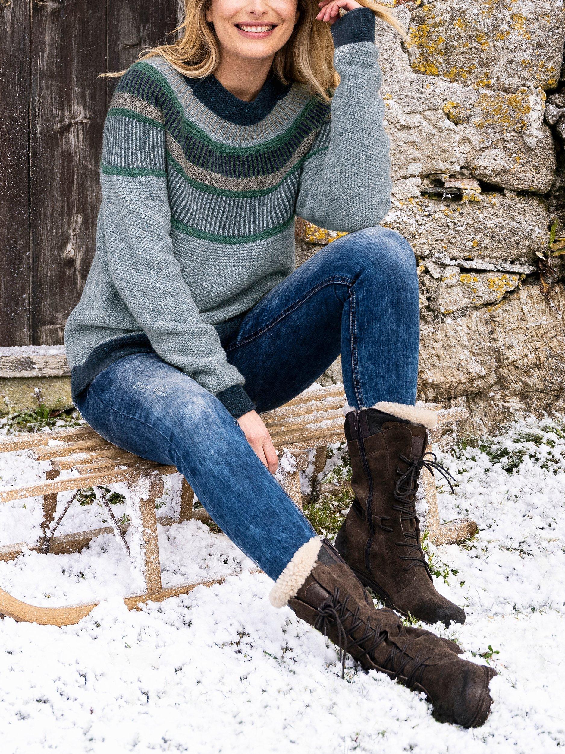 Product image 2 of 7, which shows Celtic & Co. Statement Donegal Jumper, Vintage Blue, L