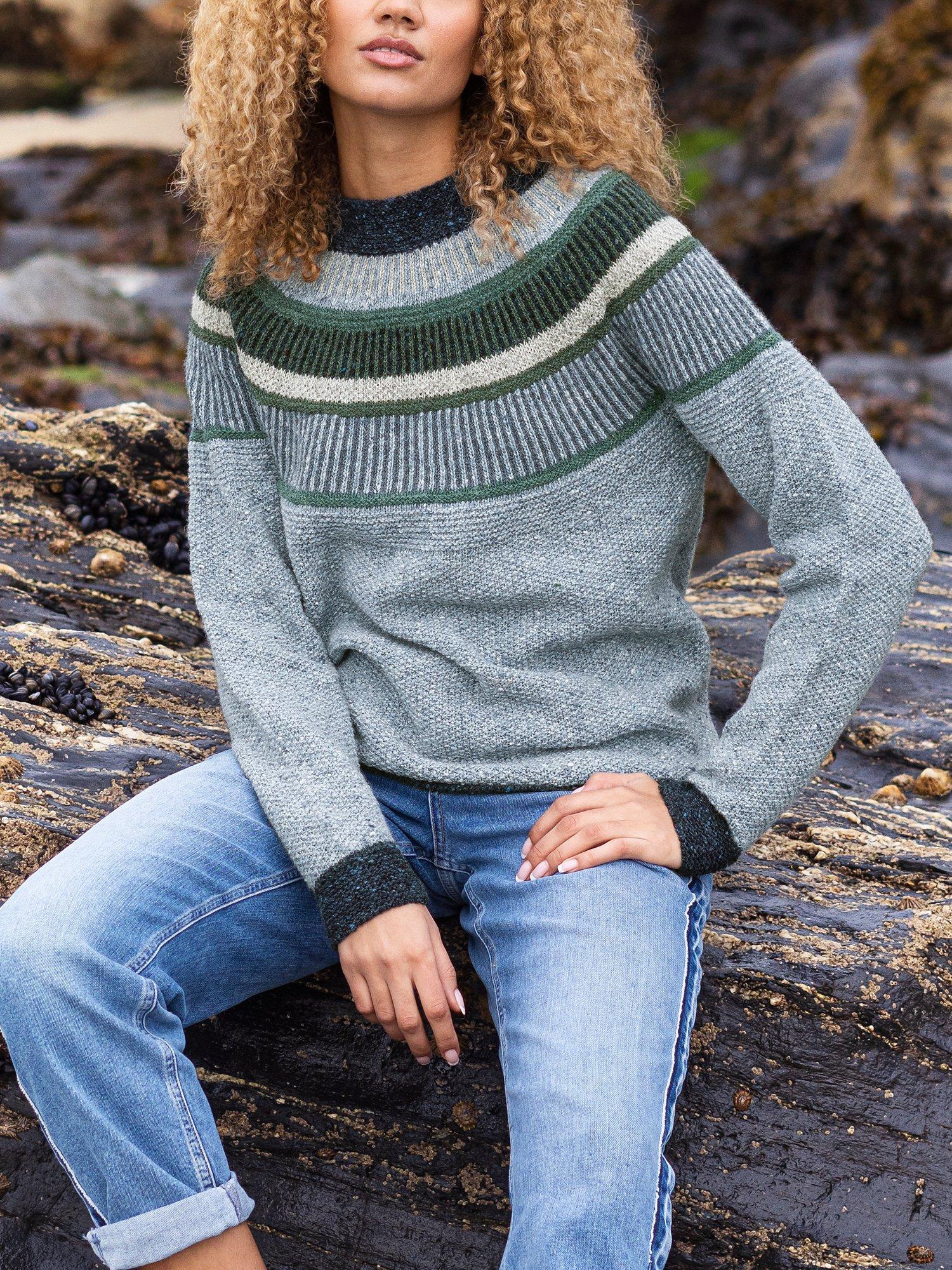 Product image 3 of 7, which shows Celtic & Co. Statement Donegal Jumper, Vintage Blue, L