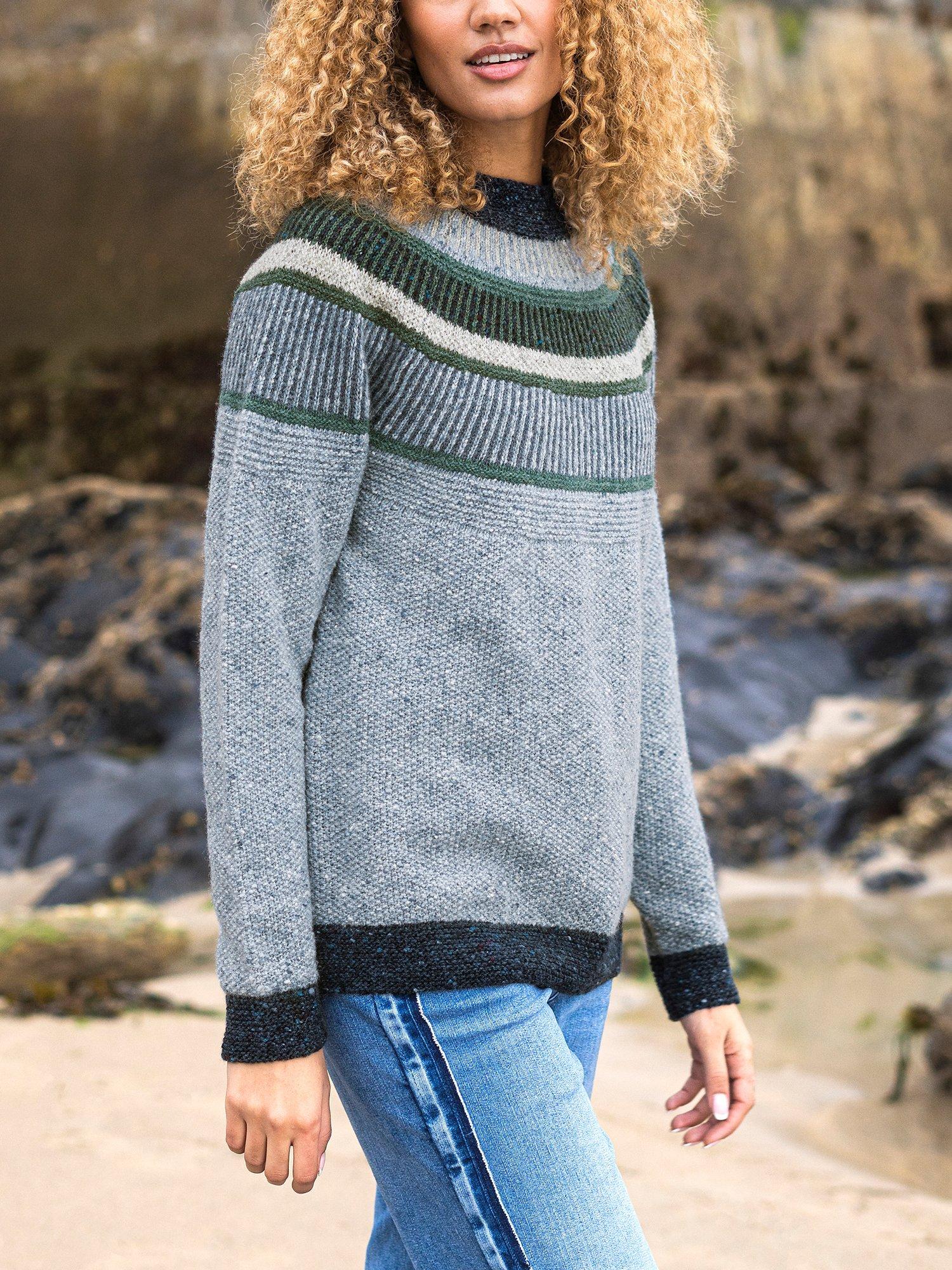 Product image 4 of 7, which shows Celtic & Co. Statement Donegal Jumper, Vintage Blue, L