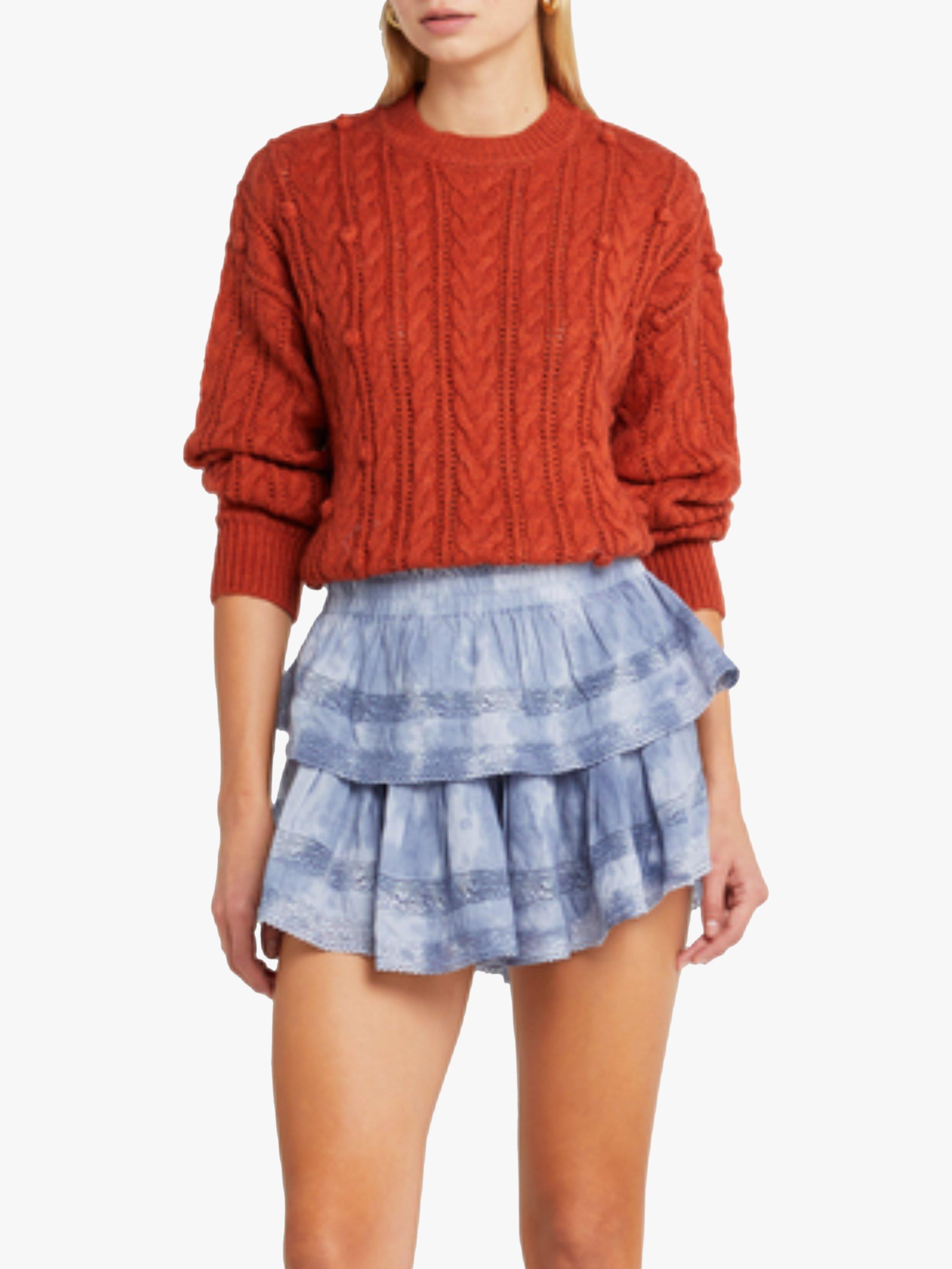 kourt Augusta Cable Knit Jumper, Dark Rust, XS