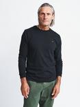 Aubin Buttermere Long Sleeve Cotton Logo T-Shirt, Black