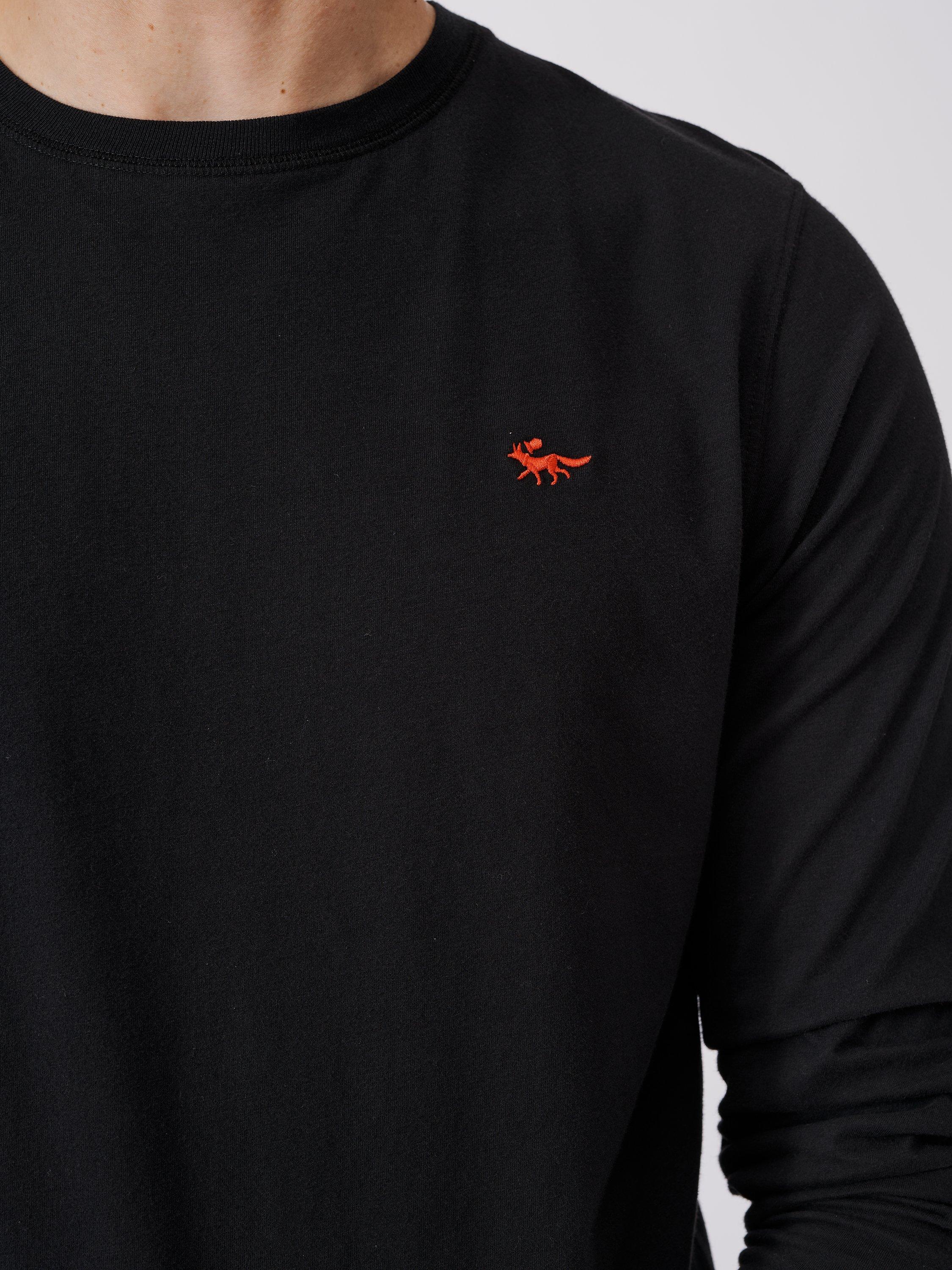 Product image 4 of 5, which shows Aubin Buttermere Long Sleeve Cotton Logo T-Shirt, Black, XXL
