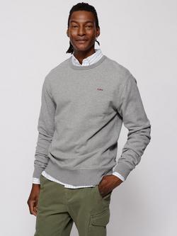Aubin Vestry Crew Neck Cotton Sweatshirt, Grey Marl
